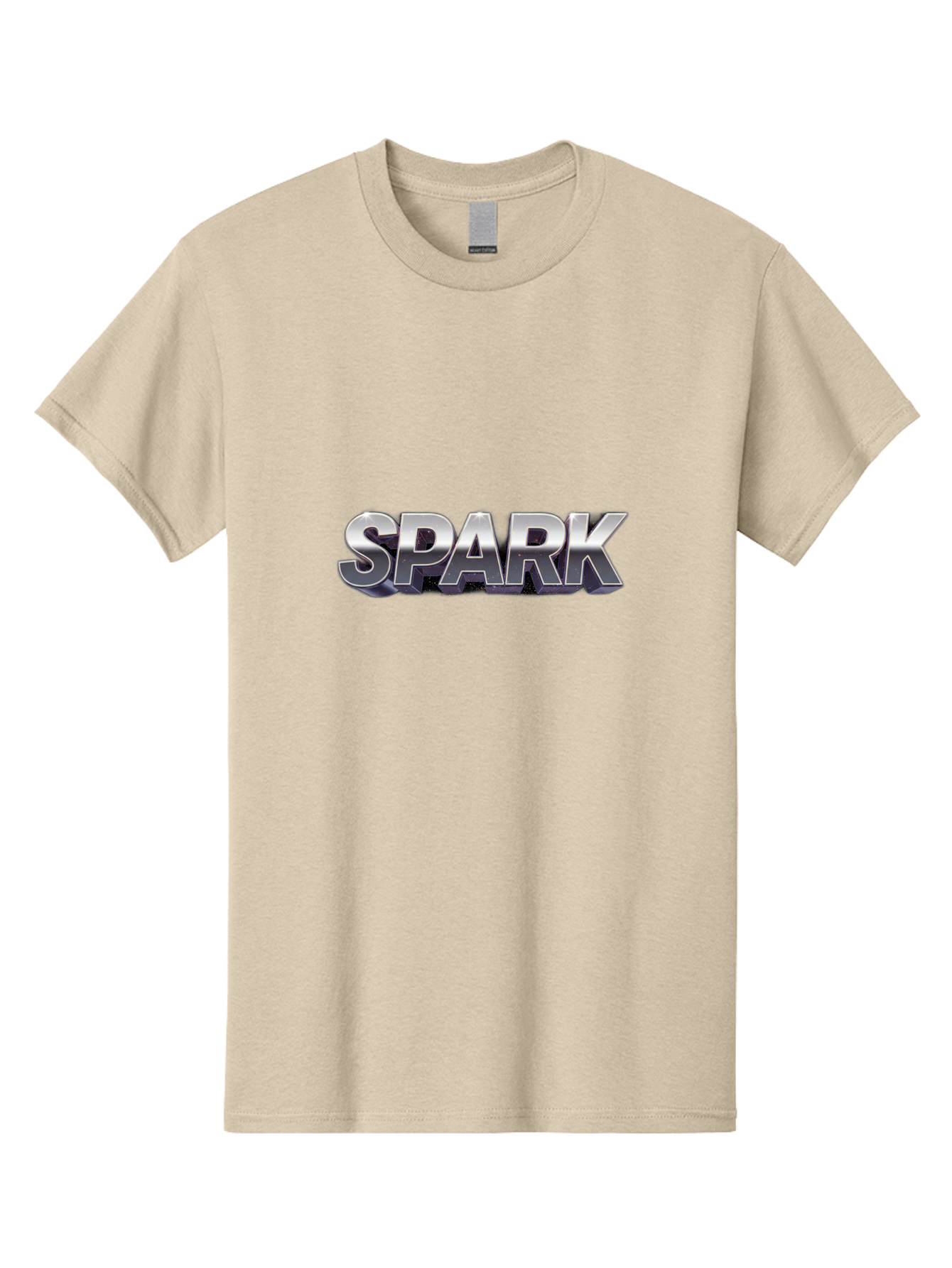 Spark Men'S Graphic Tee, 100% Cotton, Comfortable Casual Summer Wear, Machine Washable, Spark, Silver Text, Bold Font, Inspirational Quote, Motivation, Energy, Creativity, Dynamic Design, Modern Style Bab441