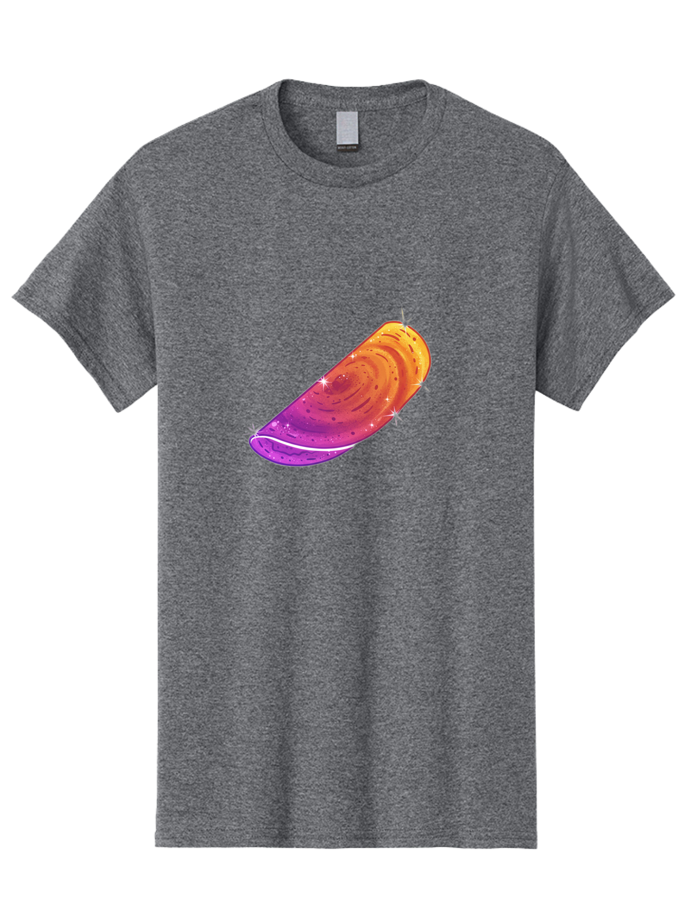 Sparkling-Dosa Men'S Graphic Tee, 100% Cotton, Comfortable Casual Summer Wear, Machine Washable, Vibrant Purple And Orange Design, Swirling Patterns, Shiny Surface, Sparkles, Mesmerizing Graphics, Abstract Art, Colorful Illustration, Bab442