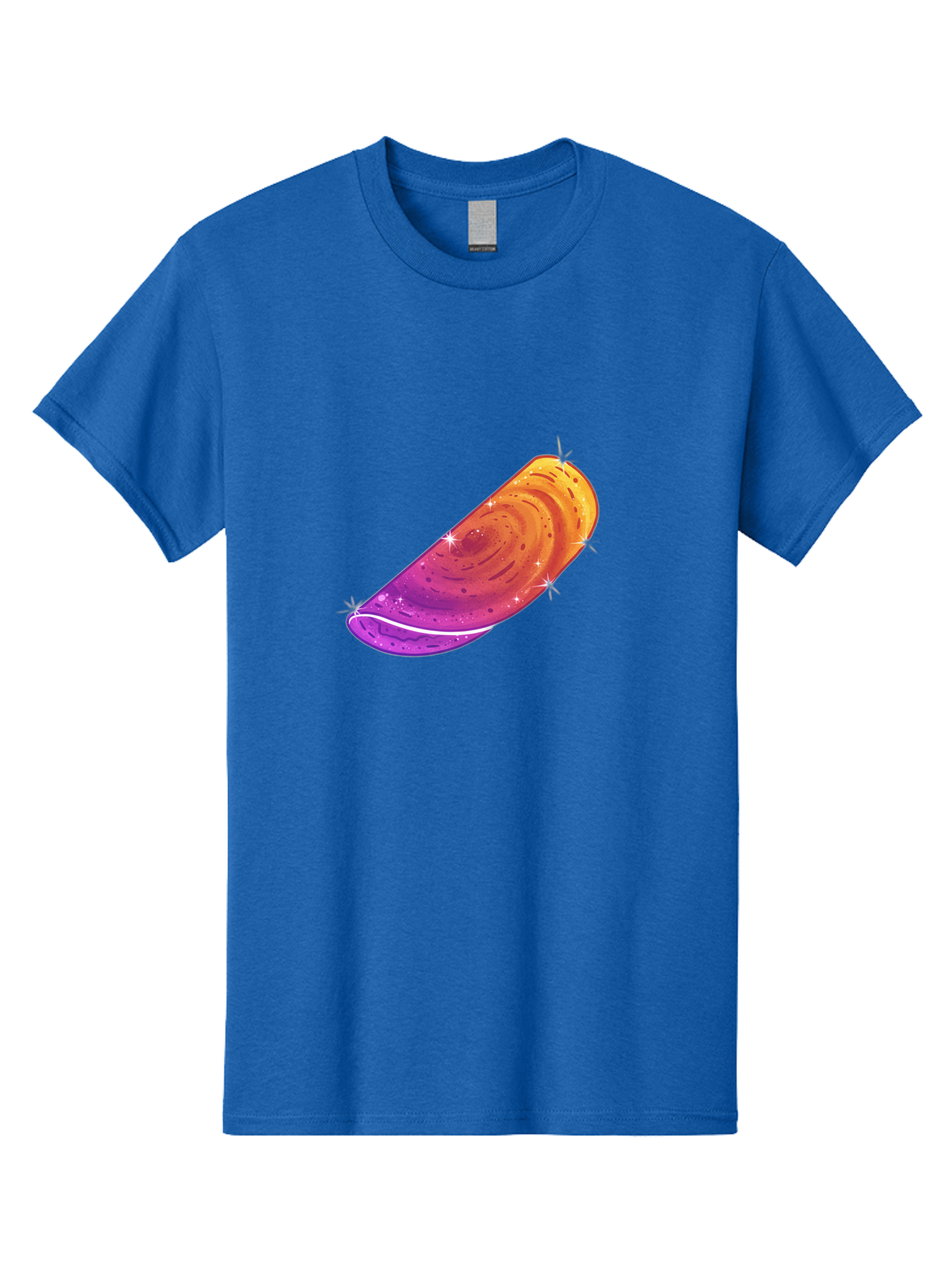 Sparkling-Dosa Men'S Graphic Tee, 100% Cotton, Comfortable Casual Summer Wear, Machine Washable, Vibrant Purple And Orange Design, Swirling Patterns, Shiny Surface, Sparkles, Mesmerizing Graphics, Abstract Art, Colorful Illustration, Bab442