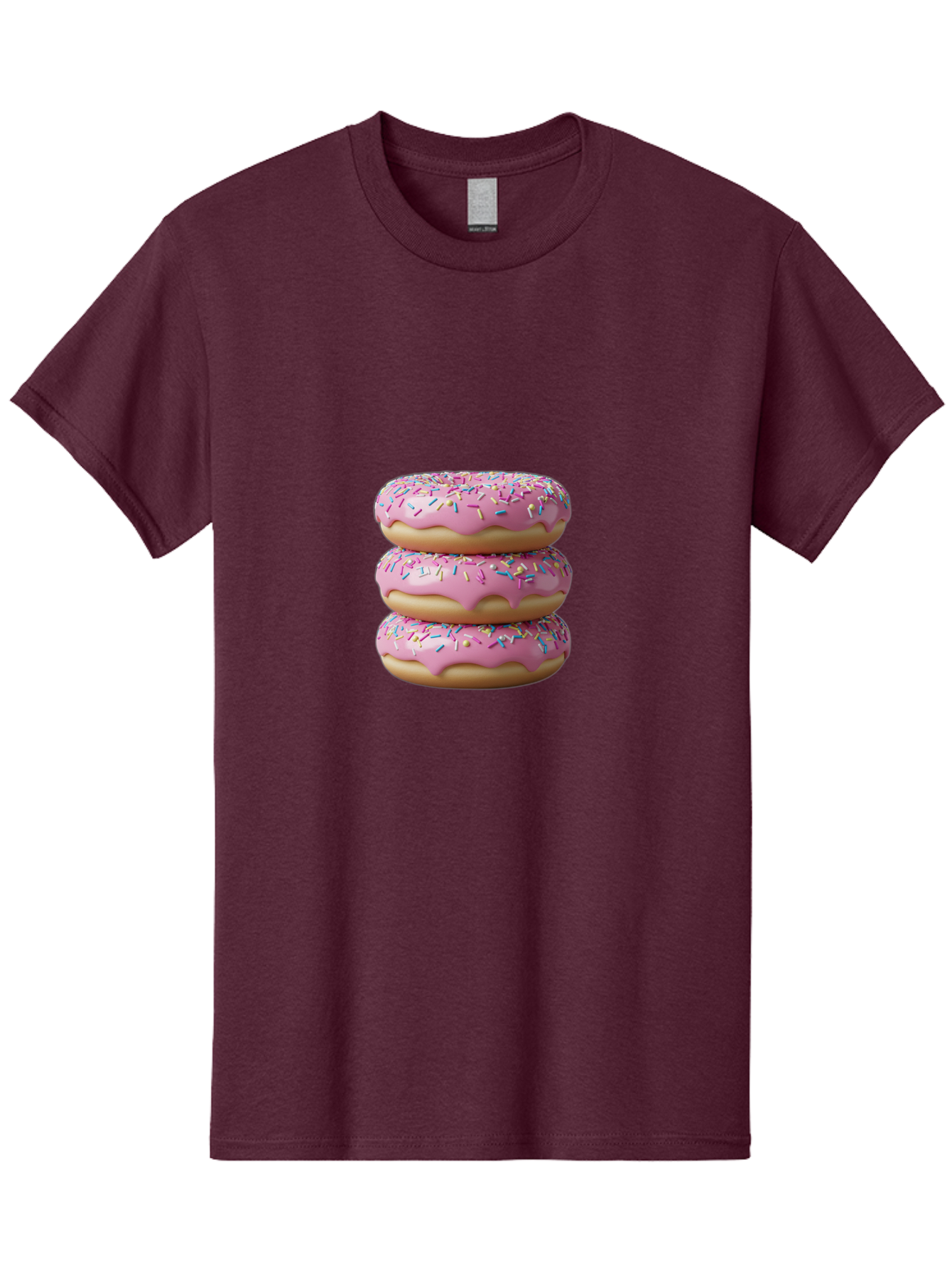 Stacked-Donuts Men'S Graphic Tee, 100% Cotton, Comfortable Casual Summer Wear, Machine Washable, Pink Frosted Donuts, Donuts With Sprinkles, Sweet Treats, Dessert Donuts, Colorful Donuts, Baked Goods, Tasty Pastries, Donut Stack, Sweet Tooth, Bab450