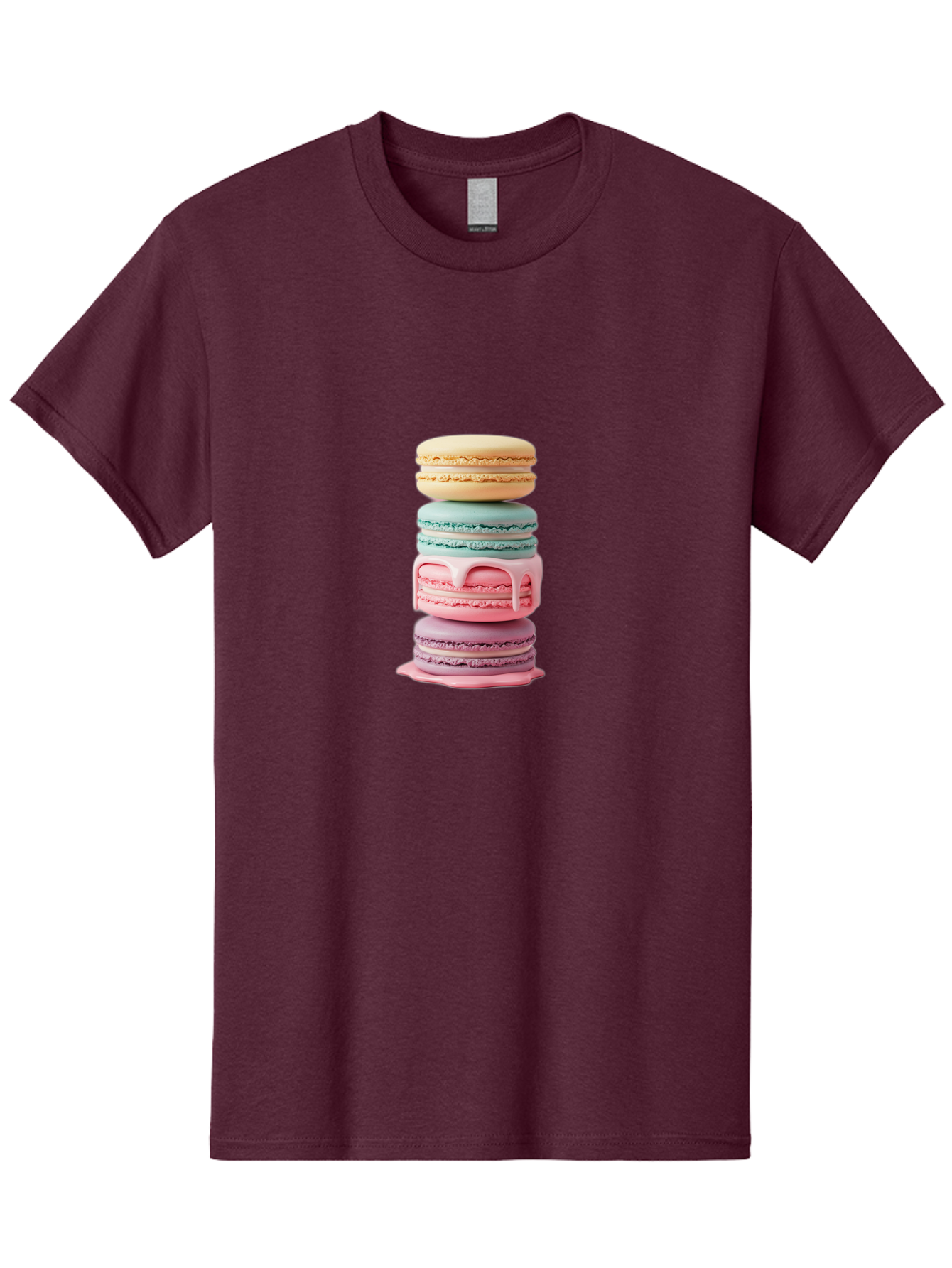 Stacked-Macarons-3 Men'S Graphic Tee, 100% Cotton, Comfortable Casual Summer Wear, Machine Washable, Stack Of Macarons, Pastel Colors, Sweet Treats, Dessert Lovers, French Patisserie, Creamy Filling, Delicate Meringue, Layered Macarons, Bab453