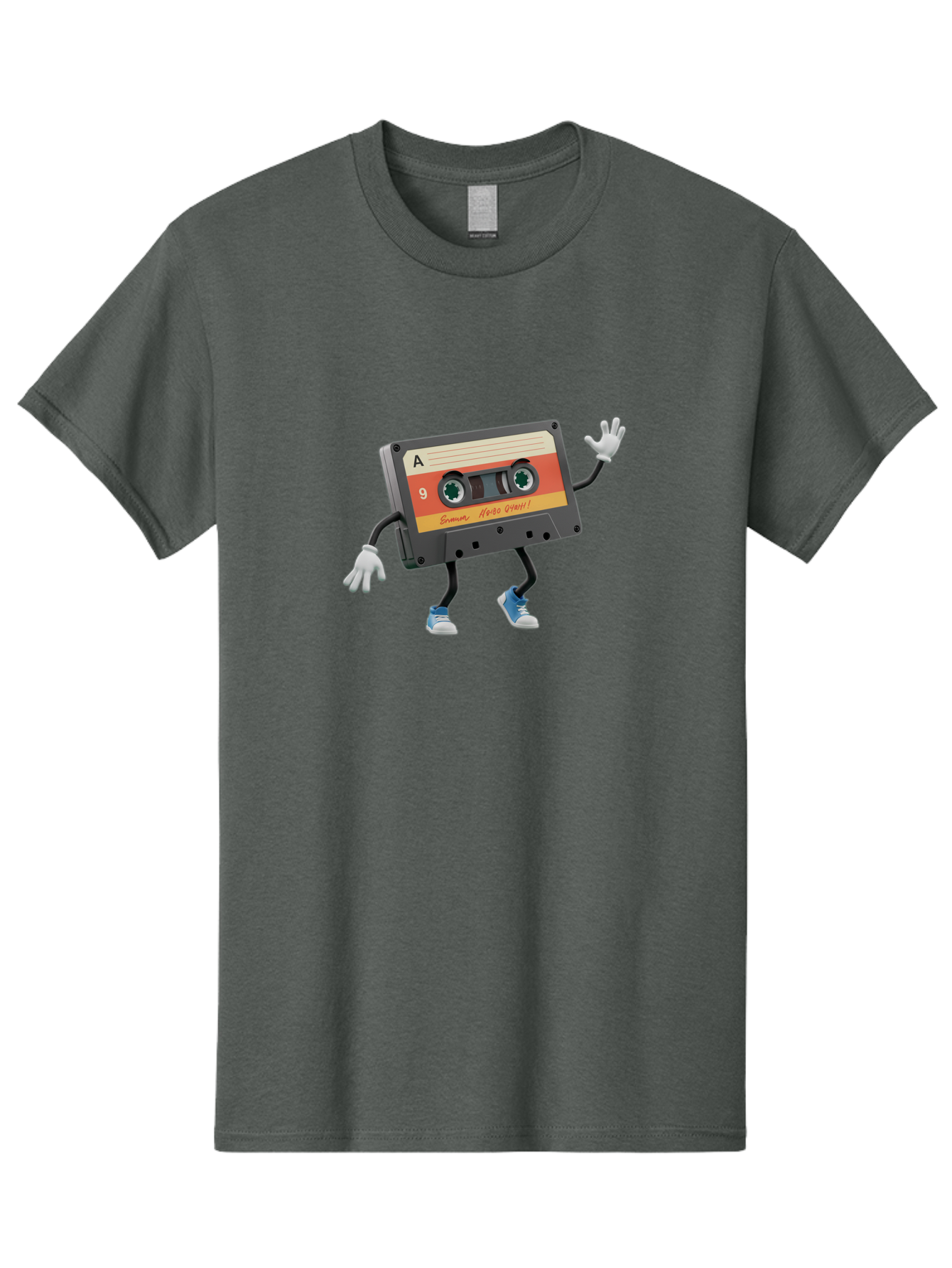 Summer-Hero-1999-Cassette Men'S Graphic Tee, 100% Cotton, Comfortable Casual Summer Wear, Machine Washable, Vintage Cassette Tape, Retro Music, Summer Hero 1999, Cartoon Character, Black And Orange Label, Nostalgic Vibe, Retro Tech, 90S Music, Bab476