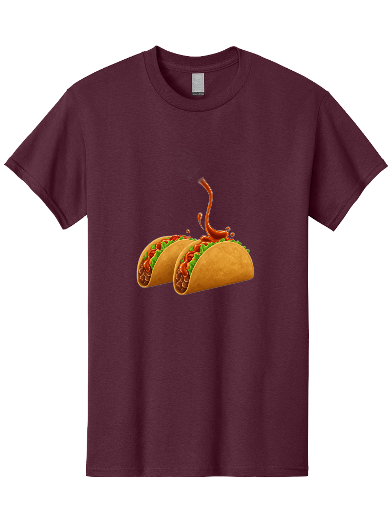 Tacos-With-Hot-Sauce Men'S Graphic Tee, 100% Cotton, Comfortable Casual Summer Wear, Machine Washable, Tacos With Lettuce, Salsa Splashing, Mexican Food, Fast Food, Taco Graphics, Vibrant Red Sauce, Crunchy Tacos, Fresh Lettuce, Salsa Splash Bab488