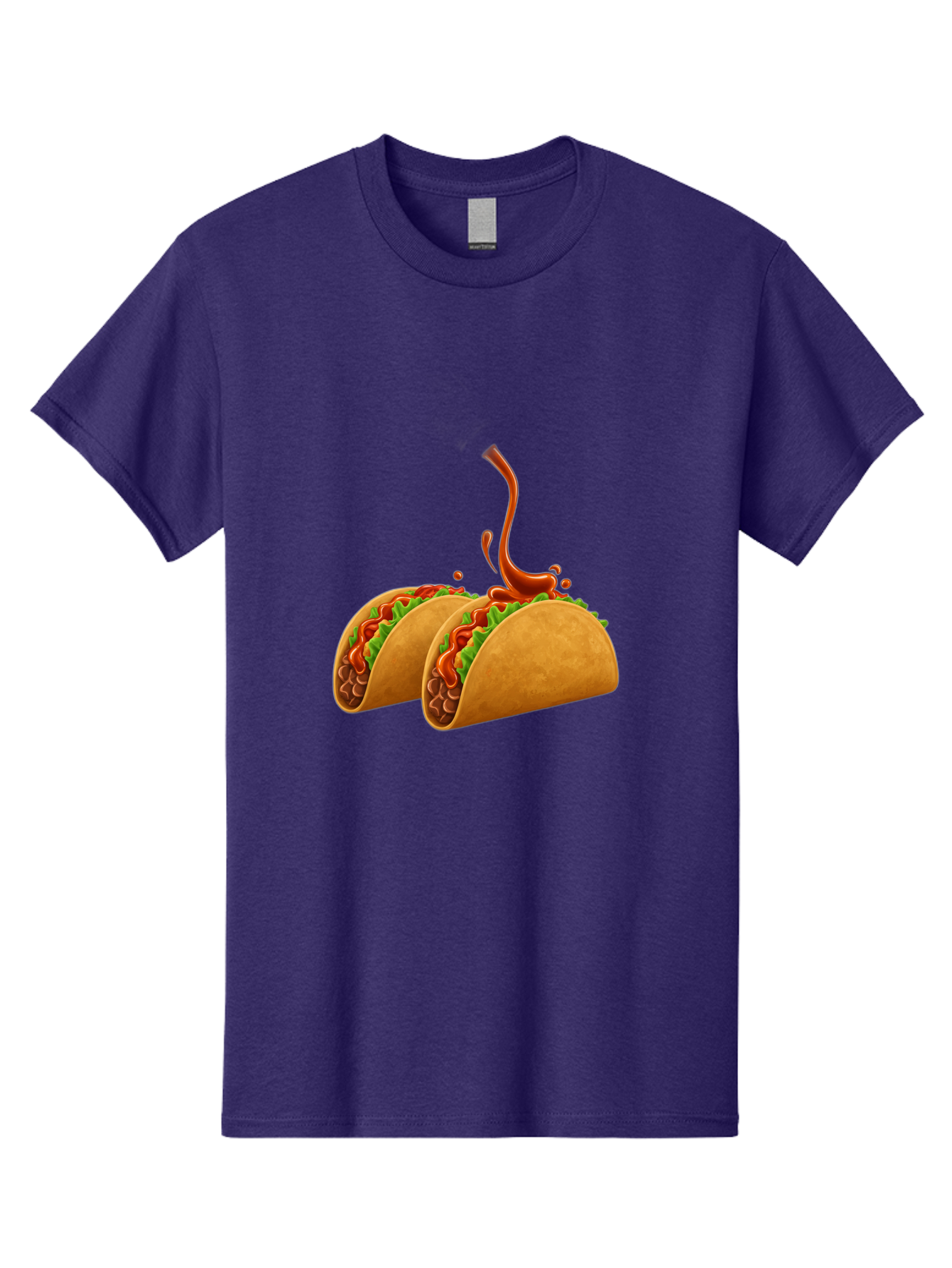 Tacos-With-Hot-Sauce Men'S Graphic Tee, 100% Cotton, Comfortable Casual Summer Wear, Machine Washable, Tacos With Lettuce, Salsa Splashing, Mexican Food, Fast Food, Taco Graphics, Vibrant Red Sauce, Crunchy Tacos, Fresh Lettuce, Salsa Splash Bab488