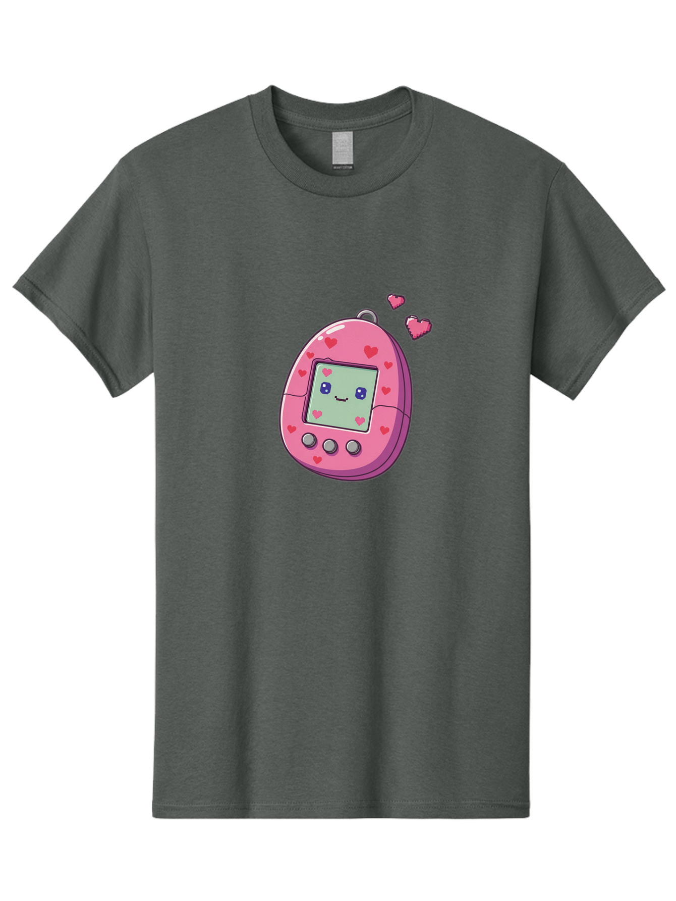 Tamagotchi-1 Men'S Graphic Tee, 100% Cotton, Comfortable Casual Summer Wear, Machine Washable, Pink Digital Pet, Heart Designs, Cute Character, Cartoon Style, Nostalgic Toy, Retro Gaming, 90S Kids, Digital Creature Bab490