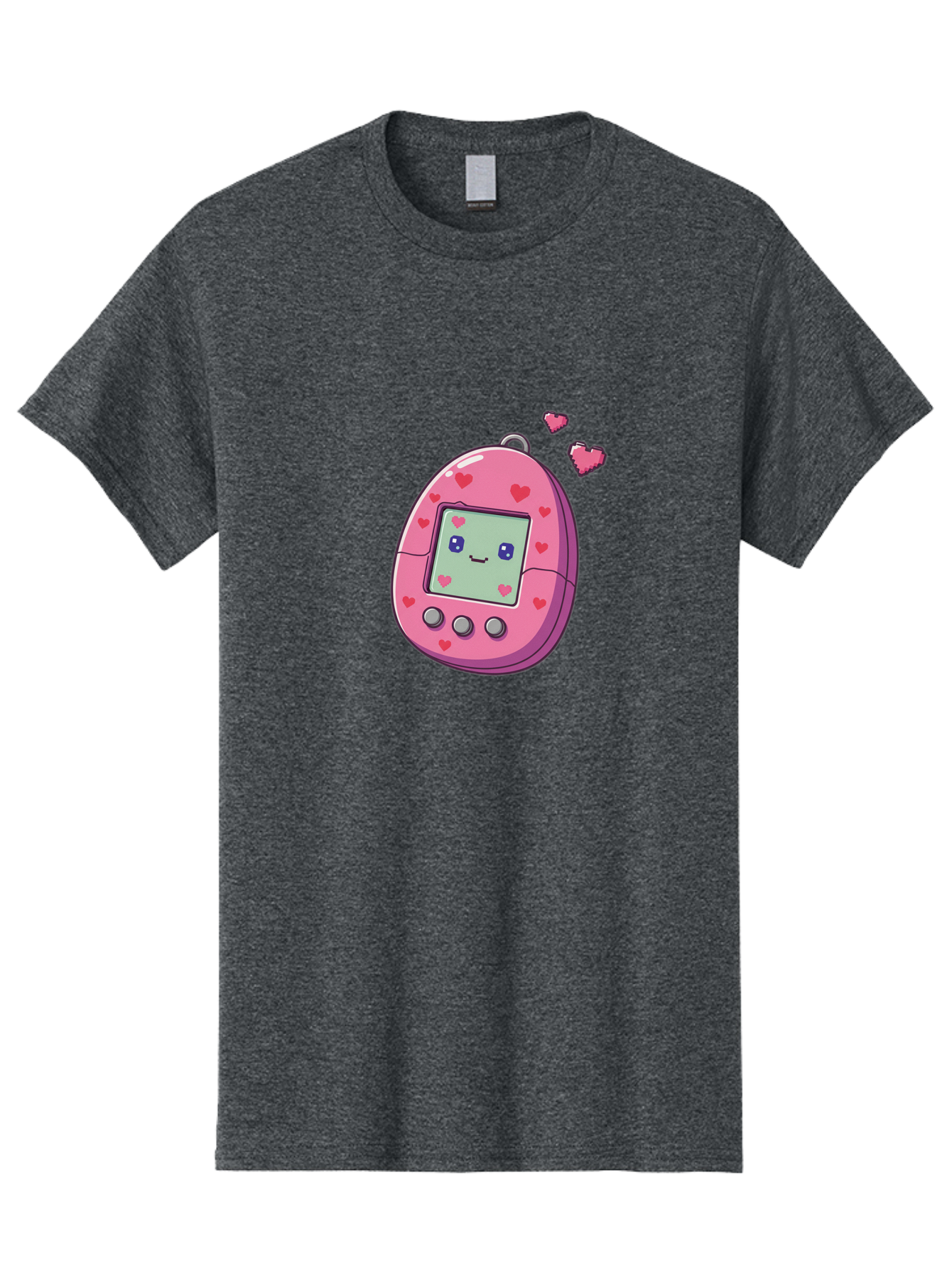 Tamagotchi-1 Men'S Graphic Tee, 100% Cotton, Comfortable Casual Summer Wear, Machine Washable, Pink Digital Pet, Heart Designs, Cute Character, Cartoon Style, Nostalgic Toy, Retro Gaming, 90S Kids, Digital Creature Bab490