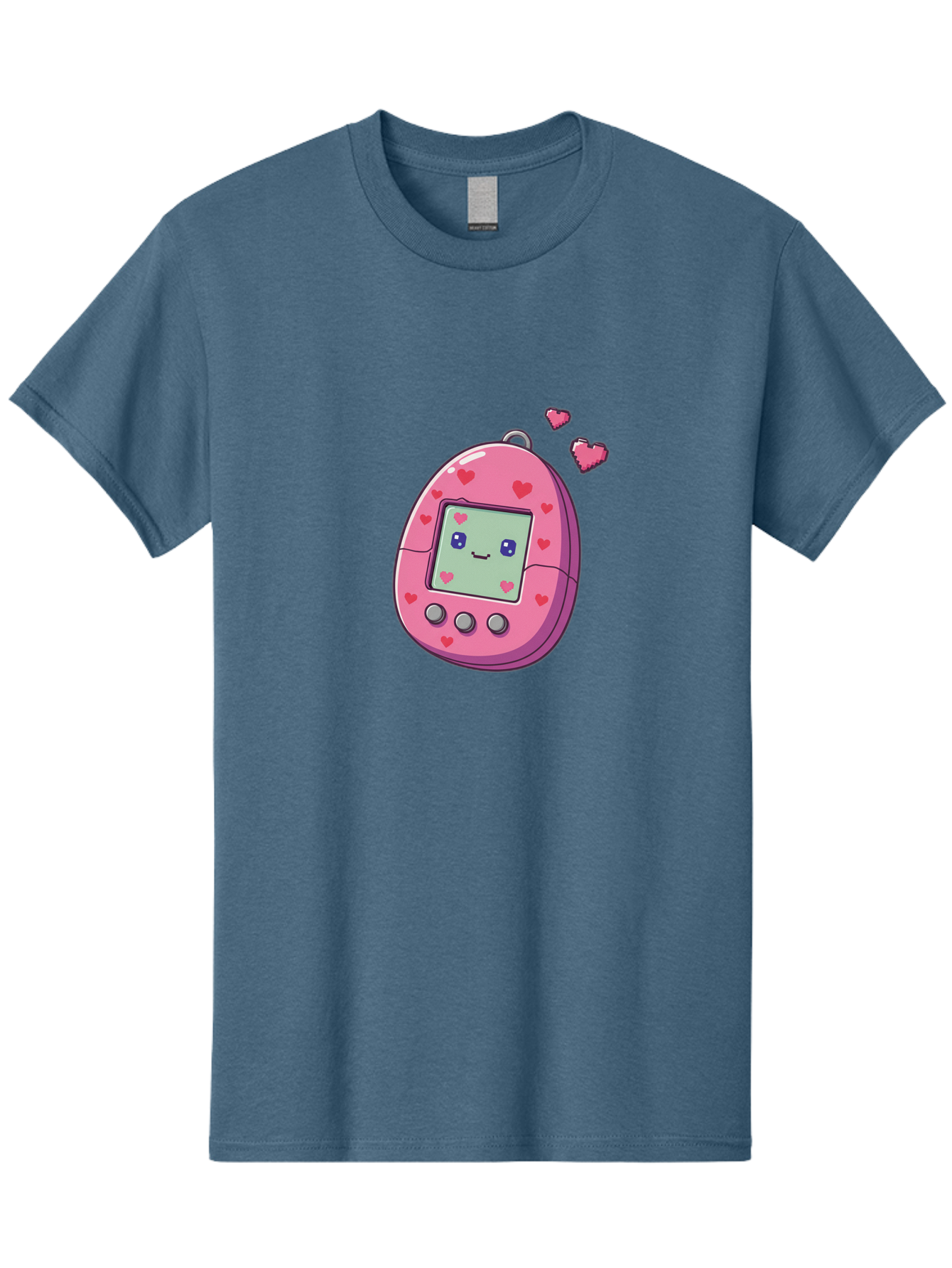 Tamagotchi-1 Men'S Graphic Tee, 100% Cotton, Comfortable Casual Summer Wear, Machine Washable, Pink Digital Pet, Heart Designs, Cute Character, Cartoon Style, Nostalgic Toy, Retro Gaming, 90S Kids, Digital Creature Bab490