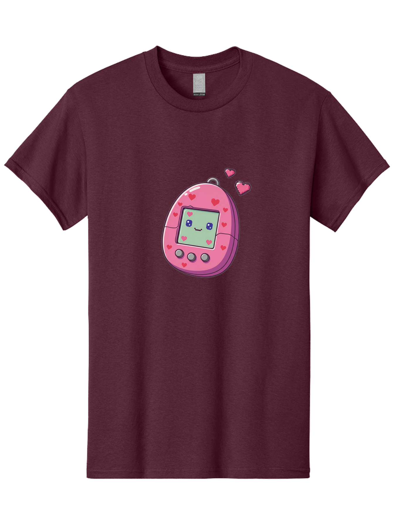 Tamagotchi-1 Men'S Graphic Tee, 100% Cotton, Comfortable Casual Summer Wear, Machine Washable, Pink Digital Pet, Heart Designs, Cute Character, Cartoon Style, Nostalgic Toy, Retro Gaming, 90S Kids, Digital Creature Bab490