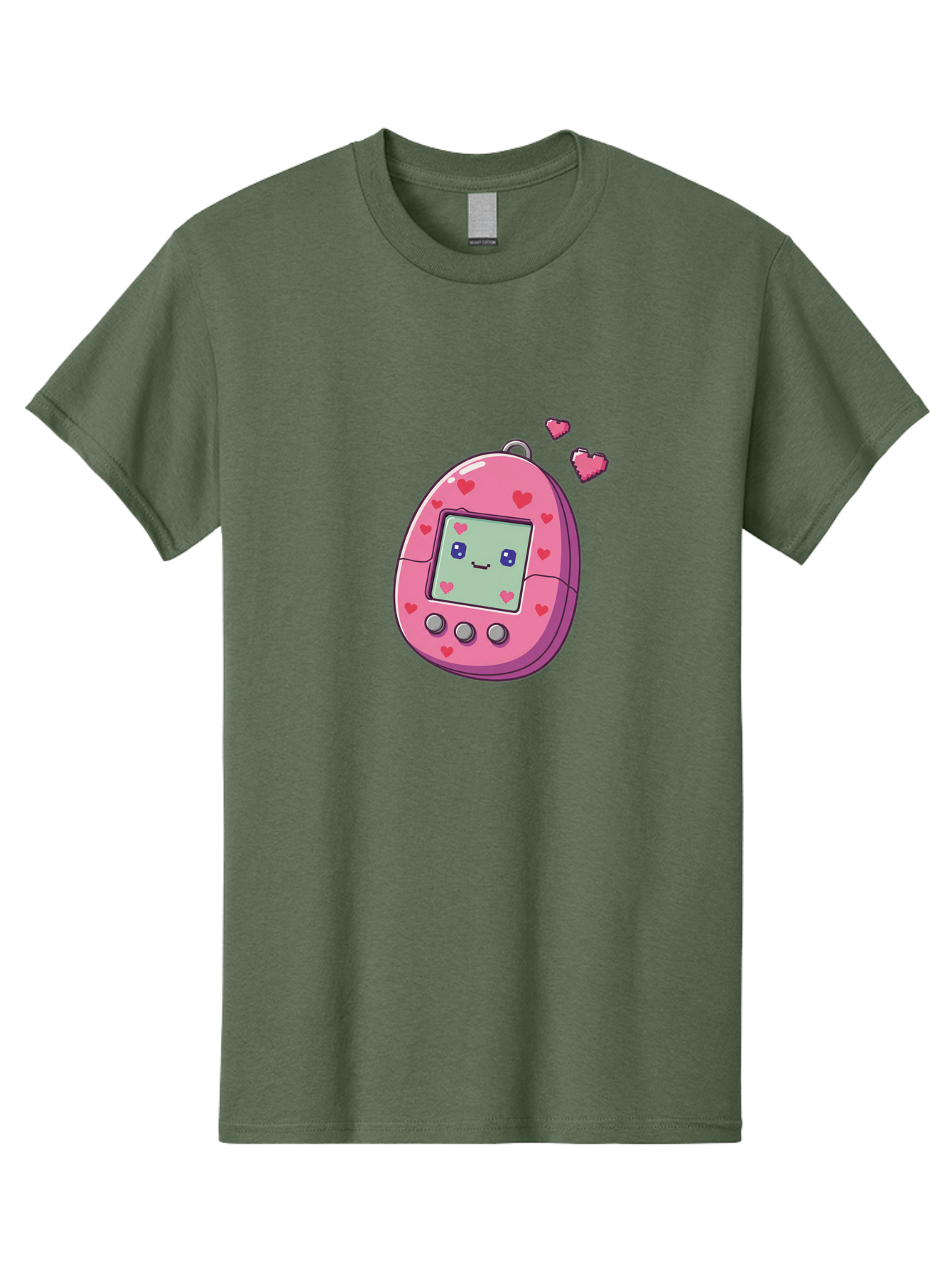 Tamagotchi-1 Men'S Graphic Tee, 100% Cotton, Comfortable Casual Summer Wear, Machine Washable, Pink Digital Pet, Heart Designs, Cute Character, Cartoon Style, Nostalgic Toy, Retro Gaming, 90S Kids, Digital Creature Bab490