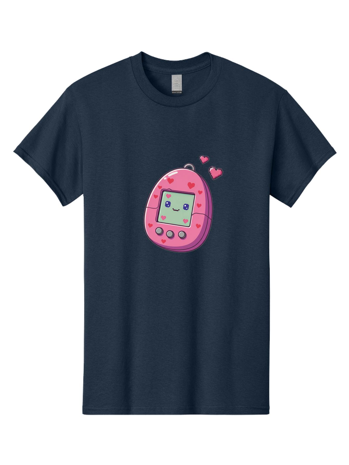 Tamagotchi-1 Men'S Graphic Tee, 100% Cotton, Comfortable Casual Summer Wear, Machine Washable, Pink Digital Pet, Heart Designs, Cute Character, Cartoon Style, Nostalgic Toy, Retro Gaming, 90S Kids, Digital Creature Bab490