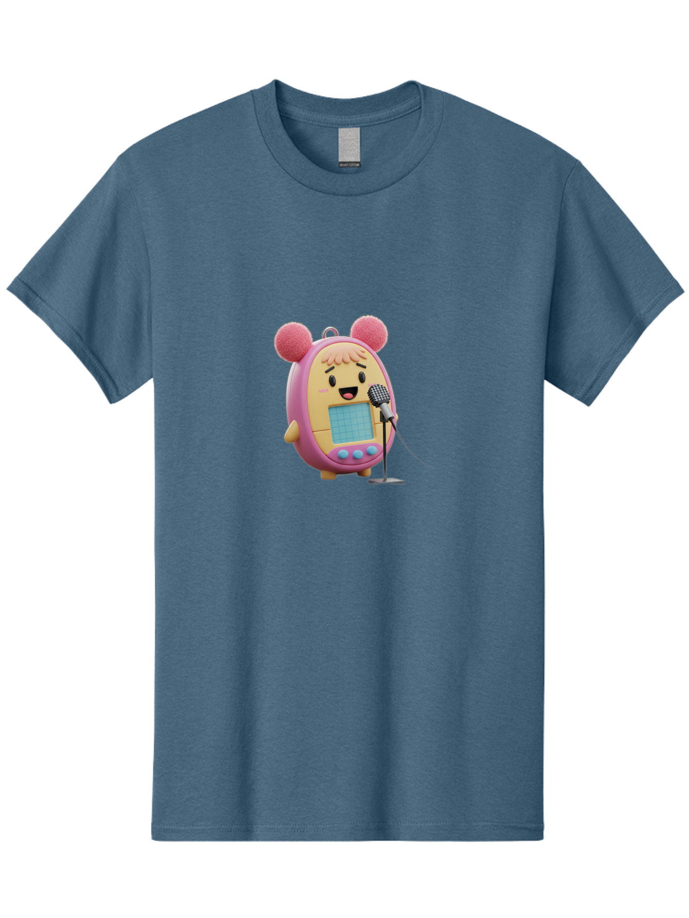 Tamagotchi-12 Men'S Graphic Tee, 100% Cotton, Comfortable Casual Summer Wear, Machine Washable, Tamagotchi Character, Singing Into Microphone, Cute Digital Pet, Pop Culture Icon, Retro Toy, Fun And Playful, Kawaii Character, Singing With Joy Bab493