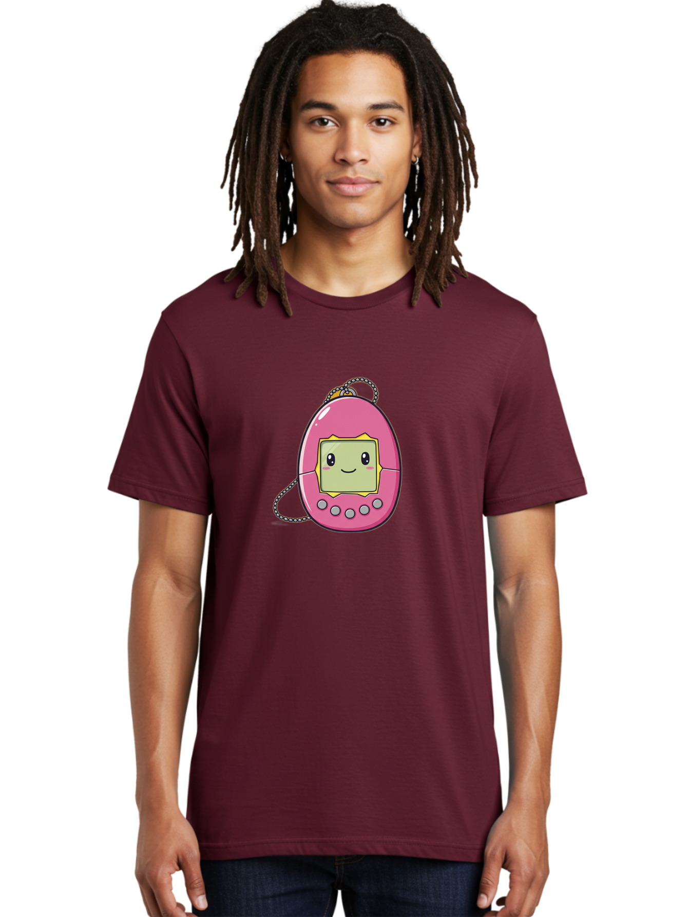 Tamagotchi-14 Men'S Graphic Tee, 100% Cotton, Comfortable Casual Summer Wear, Machine Washable, Digital Pet, Pink Tamagotchi, Cartoon Character, Cute Design, Retro Toy, Nostalgic, Kawaii, Handheld Game, Fun, Entertainment, 90S Kids, Bab495