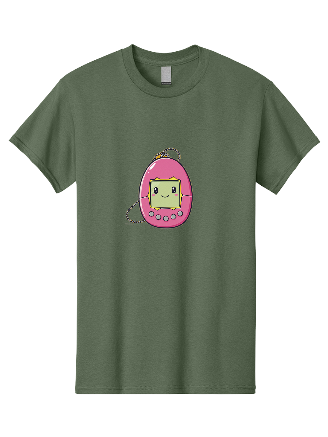 Tamagotchi-14 Men'S Graphic Tee, 100% Cotton, Comfortable Casual Summer Wear, Machine Washable, Digital Pet, Pink Tamagotchi, Cartoon Character, Cute Design, Retro Toy, Nostalgic, Kawaii, Handheld Game, Fun, Entertainment, 90S Kids, Bab495