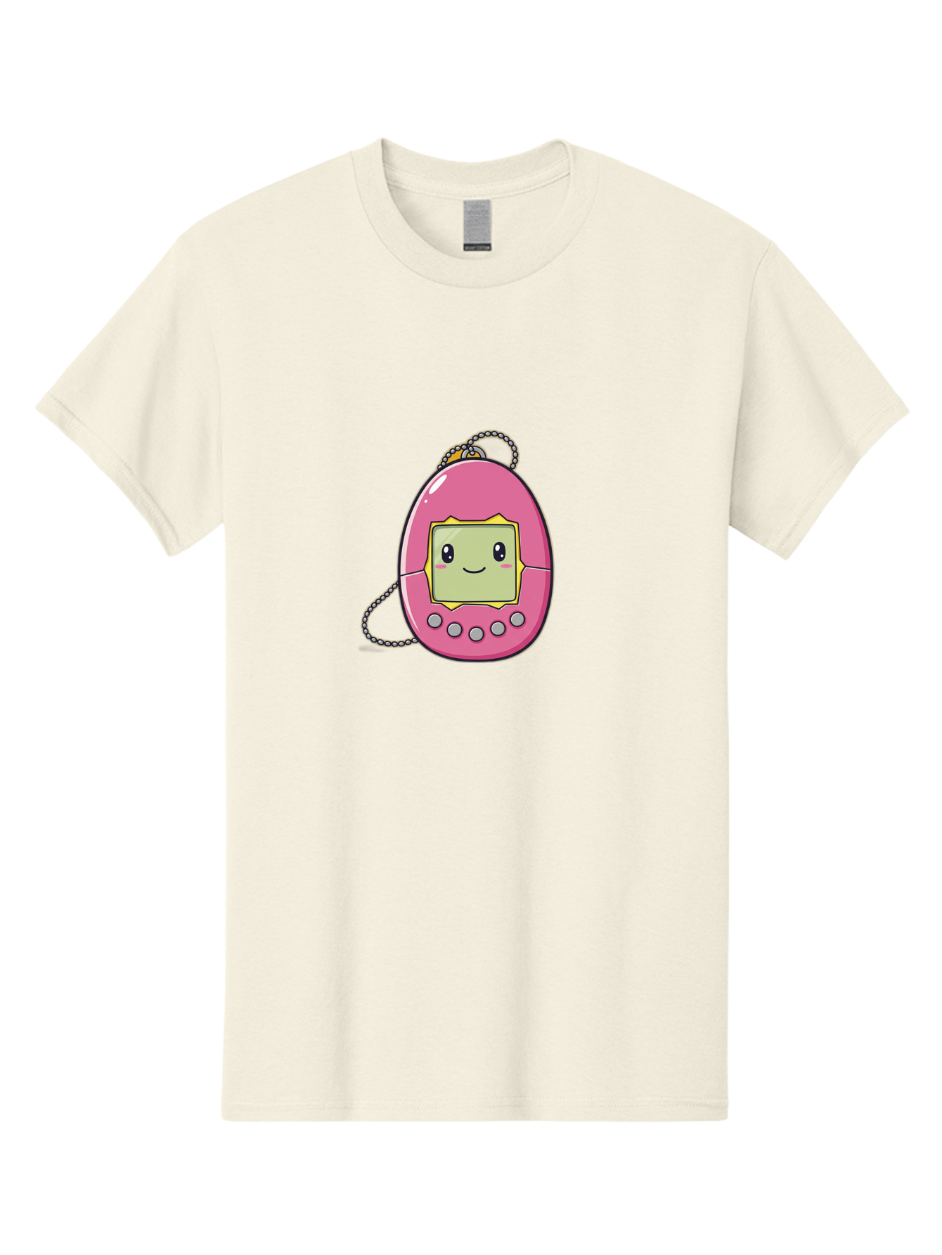 Tamagotchi-14 Men'S Graphic Tee, 100% Cotton, Comfortable Casual Summer Wear, Machine Washable, Digital Pet, Pink Tamagotchi, Cartoon Character, Cute Design, Retro Toy, Nostalgic, Kawaii, Handheld Game, Fun, Entertainment, 90S Kids, Bab495