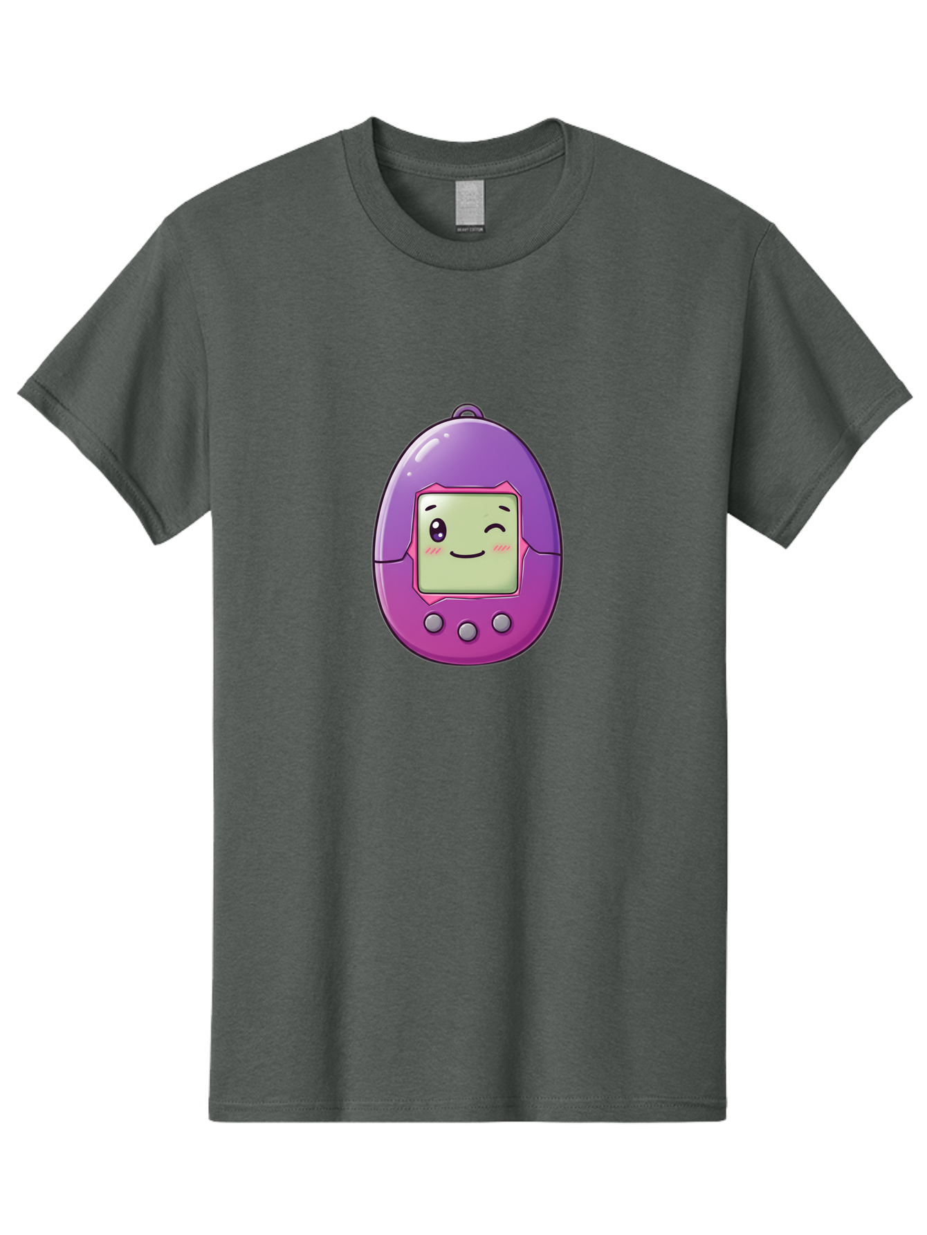 Tamagotchi-2 Men'S Graphic Tee, 100% Cotton, Comfortable Casual Summer Wear, Machine Washable, Digital Pet, Cartoon Character, Kawaii Culture, Retro Gaming, Nostalgic Toy, Egg-Shaped Device, Purple And Pink, Cute Design, 90S Nostalgia, Bab496