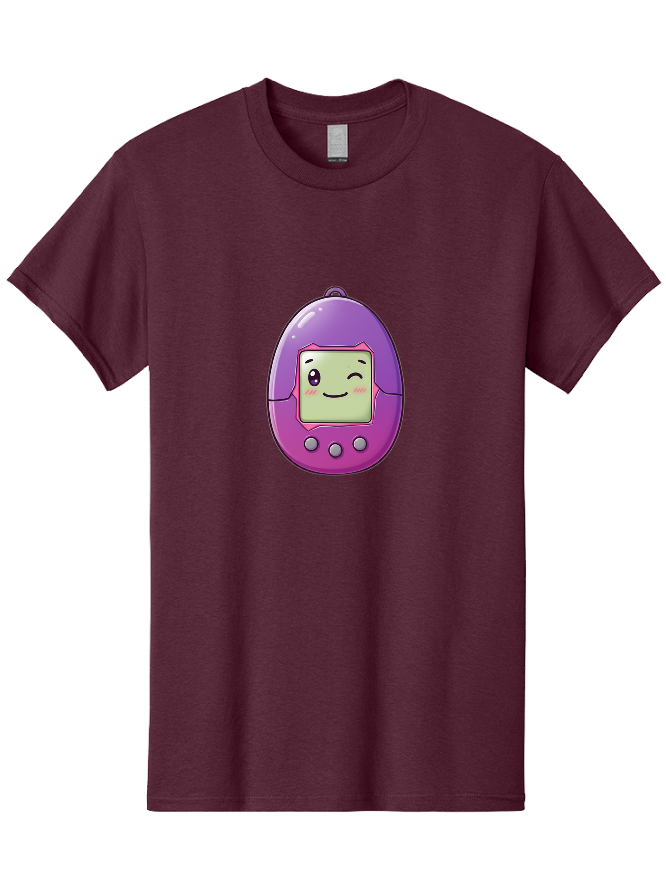 Tamagotchi-2 Men'S Graphic Tee, 100% Cotton, Comfortable Casual Summer Wear, Machine Washable, Digital Pet, Cartoon Character, Kawaii Culture, Retro Gaming, Nostalgic Toy, Egg-Shaped Device, Purple And Pink, Cute Design, 90S Nostalgia, Bab496