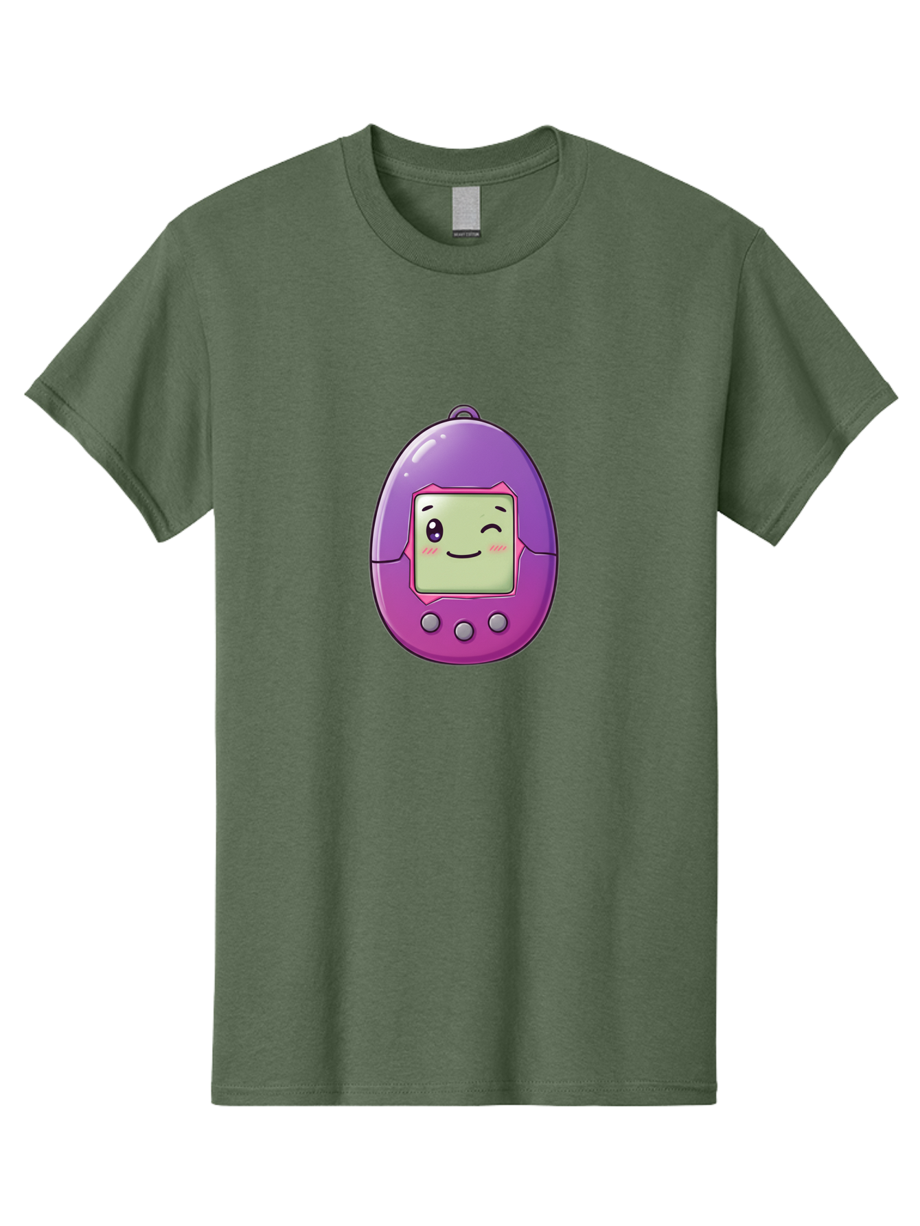 Tamagotchi-2 Men'S Graphic Tee, 100% Cotton, Comfortable Casual Summer Wear, Machine Washable, Digital Pet, Cartoon Character, Kawaii Culture, Retro Gaming, Nostalgic Toy, Egg-Shaped Device, Purple And Pink, Cute Design, 90S Nostalgia, Bab496