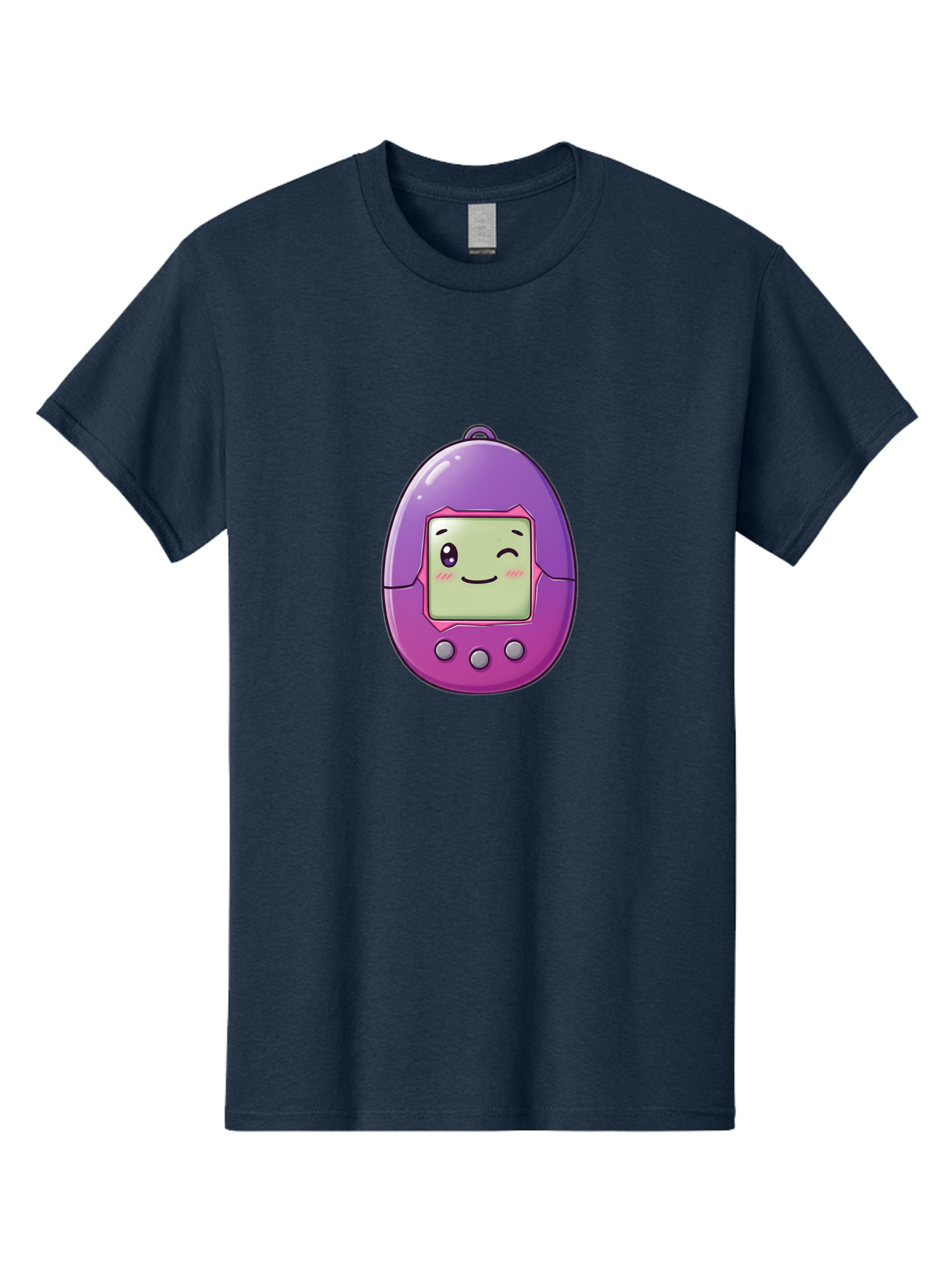 Tamagotchi-2 Men'S Graphic Tee, 100% Cotton, Comfortable Casual Summer Wear, Machine Washable, Digital Pet, Cartoon Character, Kawaii Culture, Retro Gaming, Nostalgic Toy, Egg-Shaped Device, Purple And Pink, Cute Design, 90S Nostalgia, Bab496
