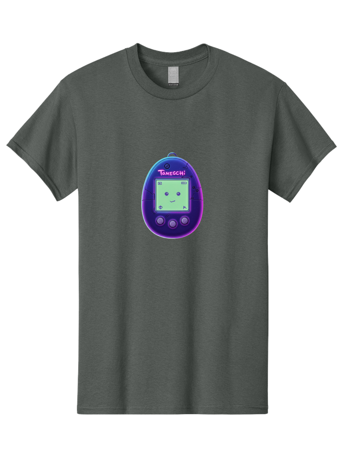 Tamagotchi-4 Men'S Graphic Tee, 100% Cotton, Comfortable Casual Summer Wear, Machine Washable, Retro Digital Pet, Handheld Game, Nostalgic Tech, Purple Egg-Shaped Device, Cute Character, Gaming Nostalgia, 90S Kids, Retro Gaming Culture Bab498