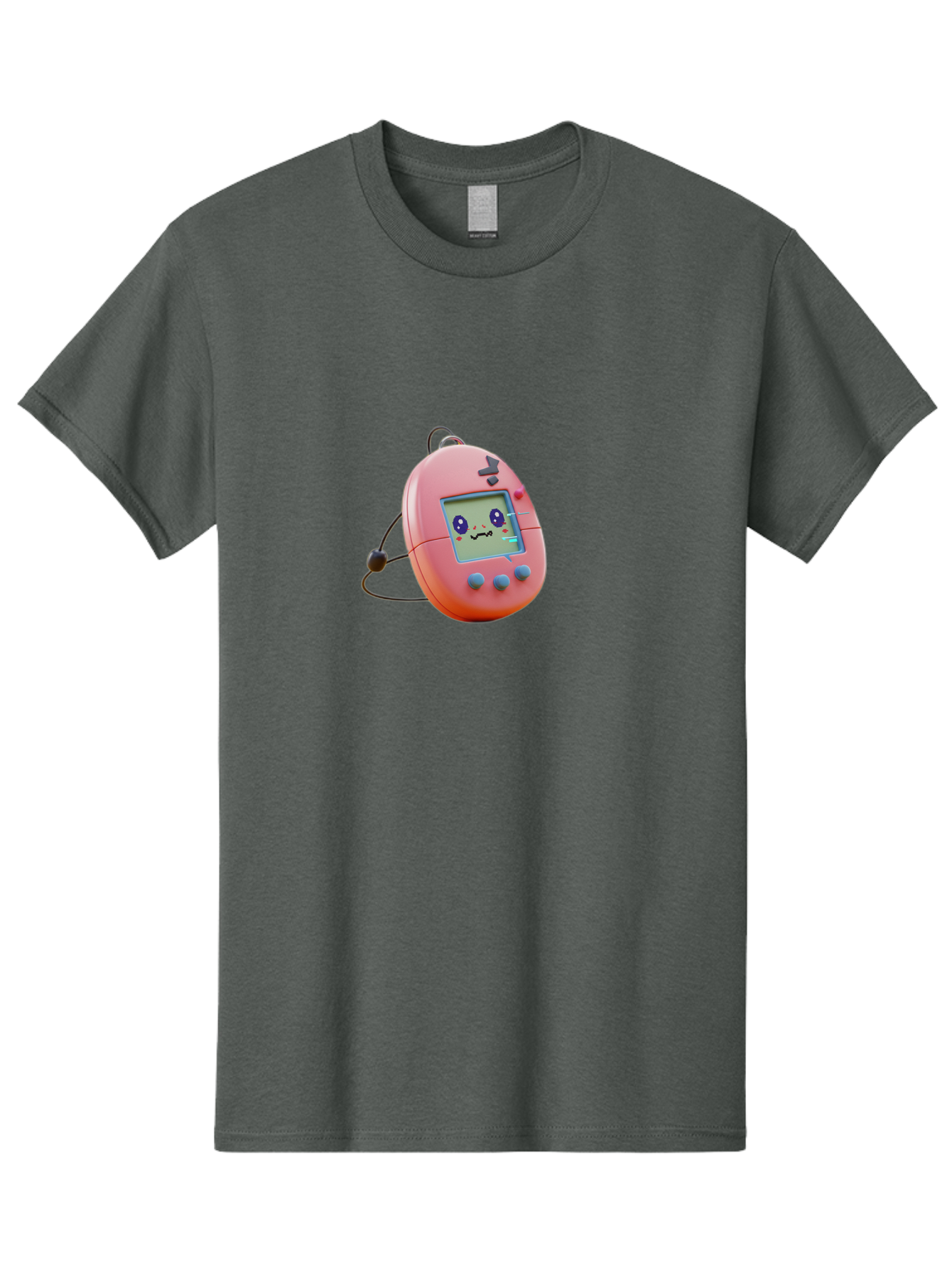 Tamagotchi-7 Men'S Graphic Tee, 100% Cotton, Comfortable Casual Summer Wear, Machine Washable, Retro Toy, Digital Pet, Pink Color, Cartoon Character, 90S Nostalgia, Handheld Game, Childrens Entertainment, Nostalgic Feelings, Fun Device Bab501