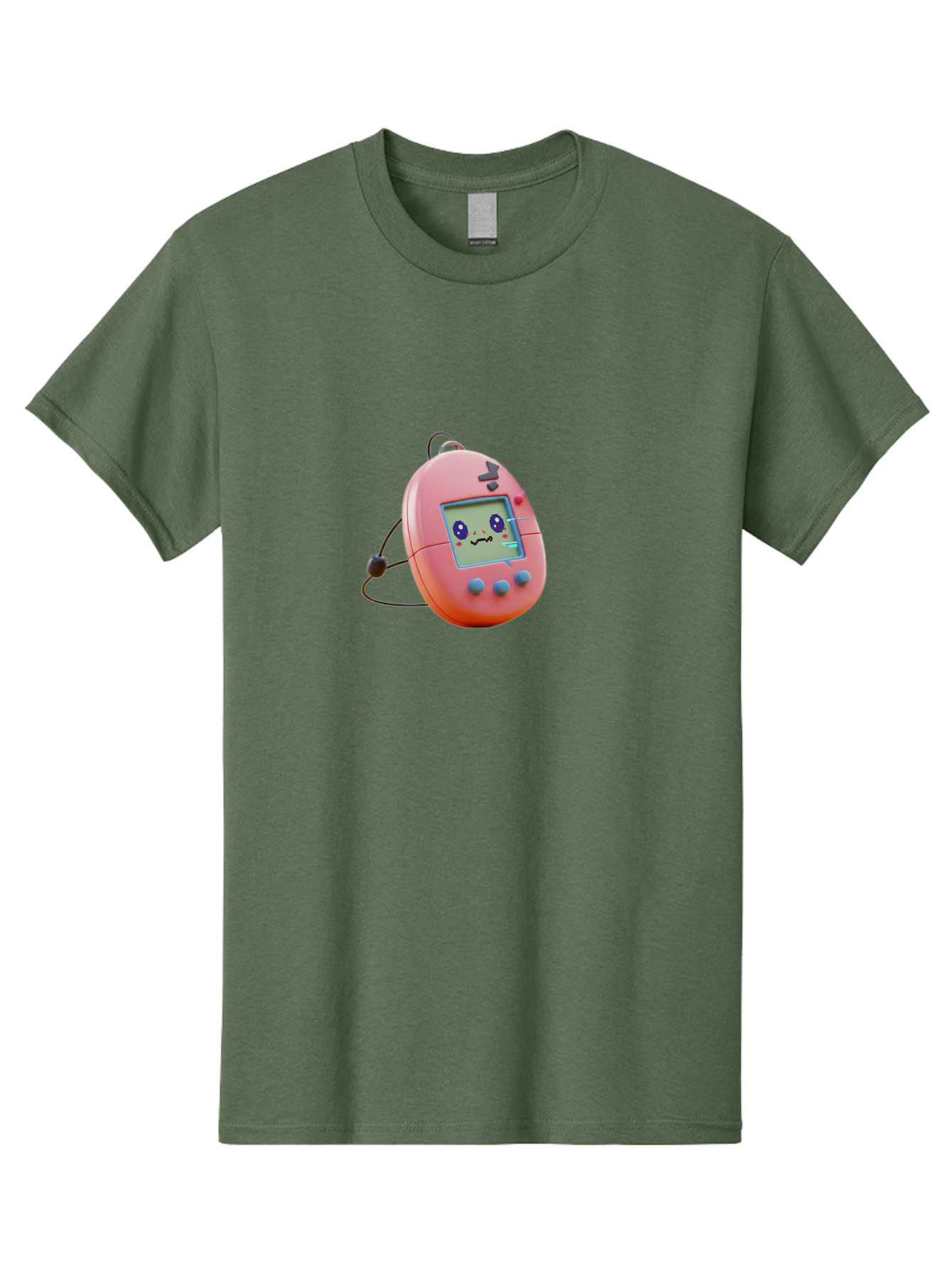 Tamagotchi-7 Men'S Graphic Tee, 100% Cotton, Comfortable Casual Summer Wear, Machine Washable, Retro Toy, Digital Pet, Pink Color, Cartoon Character, 90S Nostalgia, Handheld Game, Childrens Entertainment, Nostalgic Feelings, Fun Device Bab501