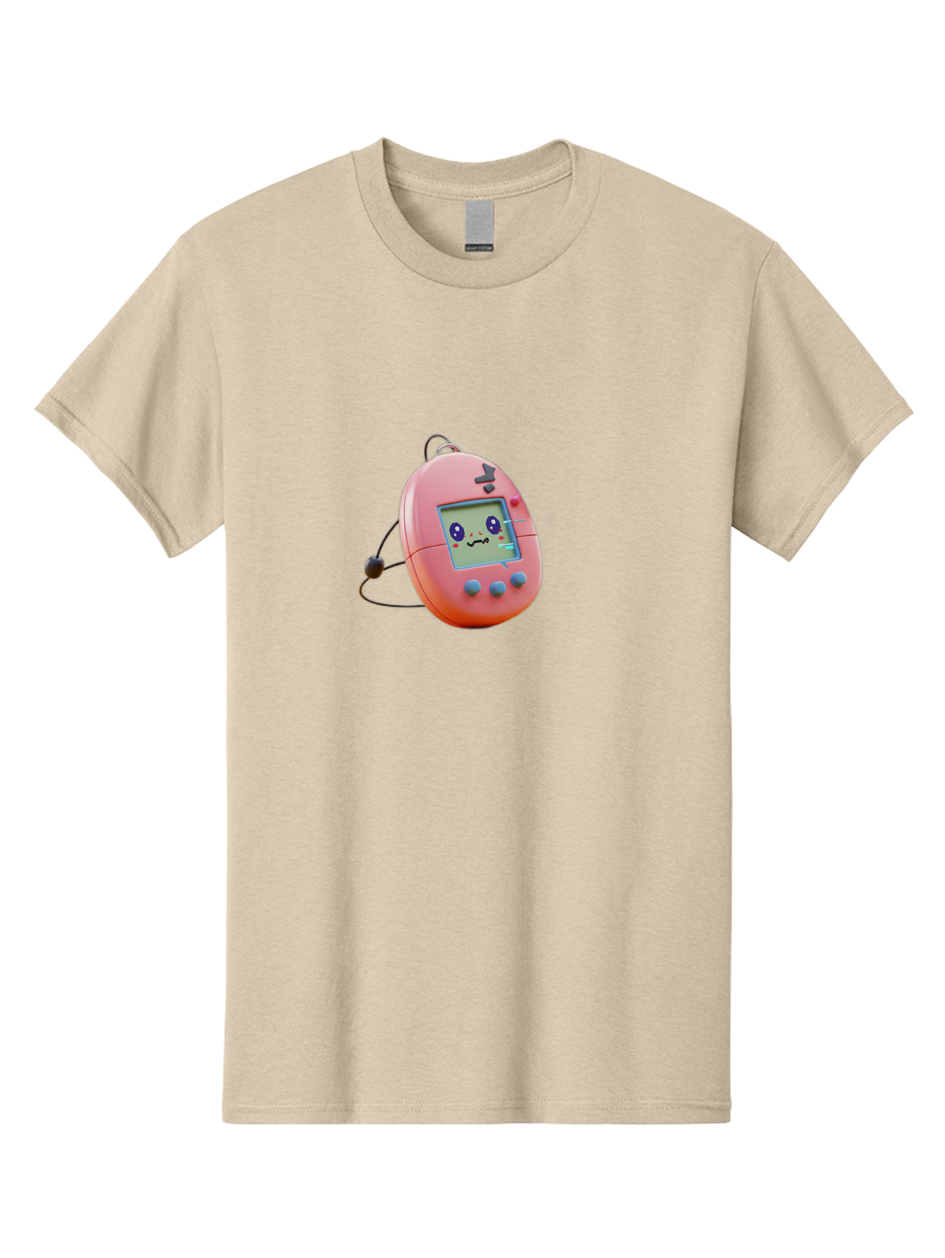 Tamagotchi-7 Men'S Graphic Tee, 100% Cotton, Comfortable Casual Summer Wear, Machine Washable, Retro Toy, Digital Pet, Pink Color, Cartoon Character, 90S Nostalgia, Handheld Game, Childrens Entertainment, Nostalgic Feelings, Fun Device Bab501