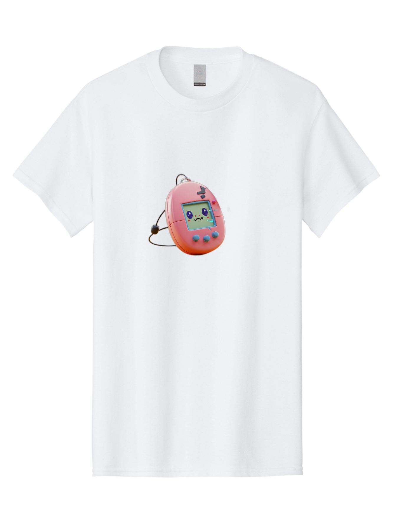 Tamagotchi-7 Men'S Graphic Tee, 100% Cotton, Comfortable Casual Summer Wear, Machine Washable, Retro Toy, Digital Pet, Pink Color, Cartoon Character, 90S Nostalgia, Handheld Game, Childrens Entertainment, Nostalgic Feelings, Fun Device Bab501