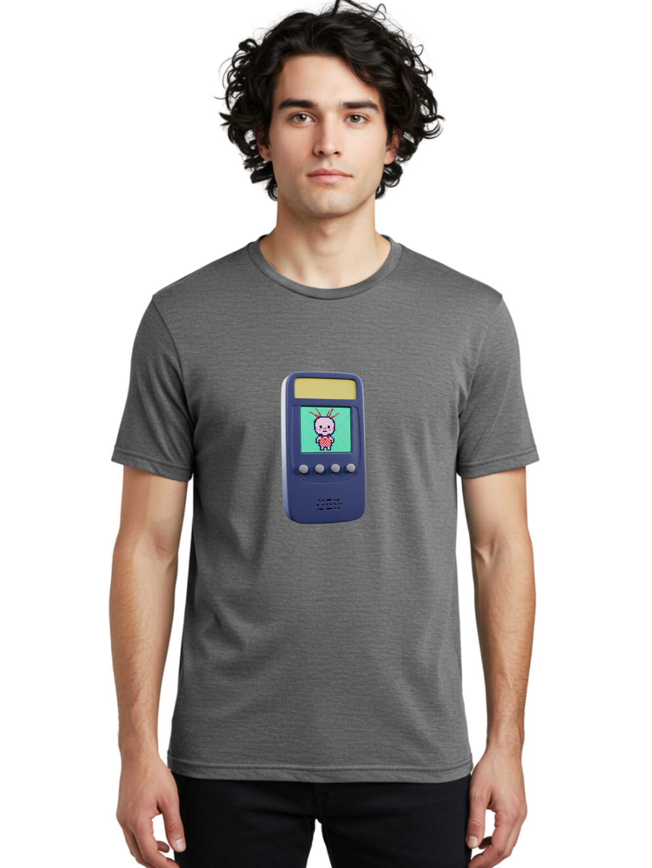 Tamagotchi Men'S Graphic Tee, 100% Cotton, Comfortable Casual Summer Wear, Machine Washable, Retro Digital Pet, Pixel Art, Vintage Toy, Nostalgic Technology, Handheld Game, Digital Creature, 90S Nostalgia Bab505