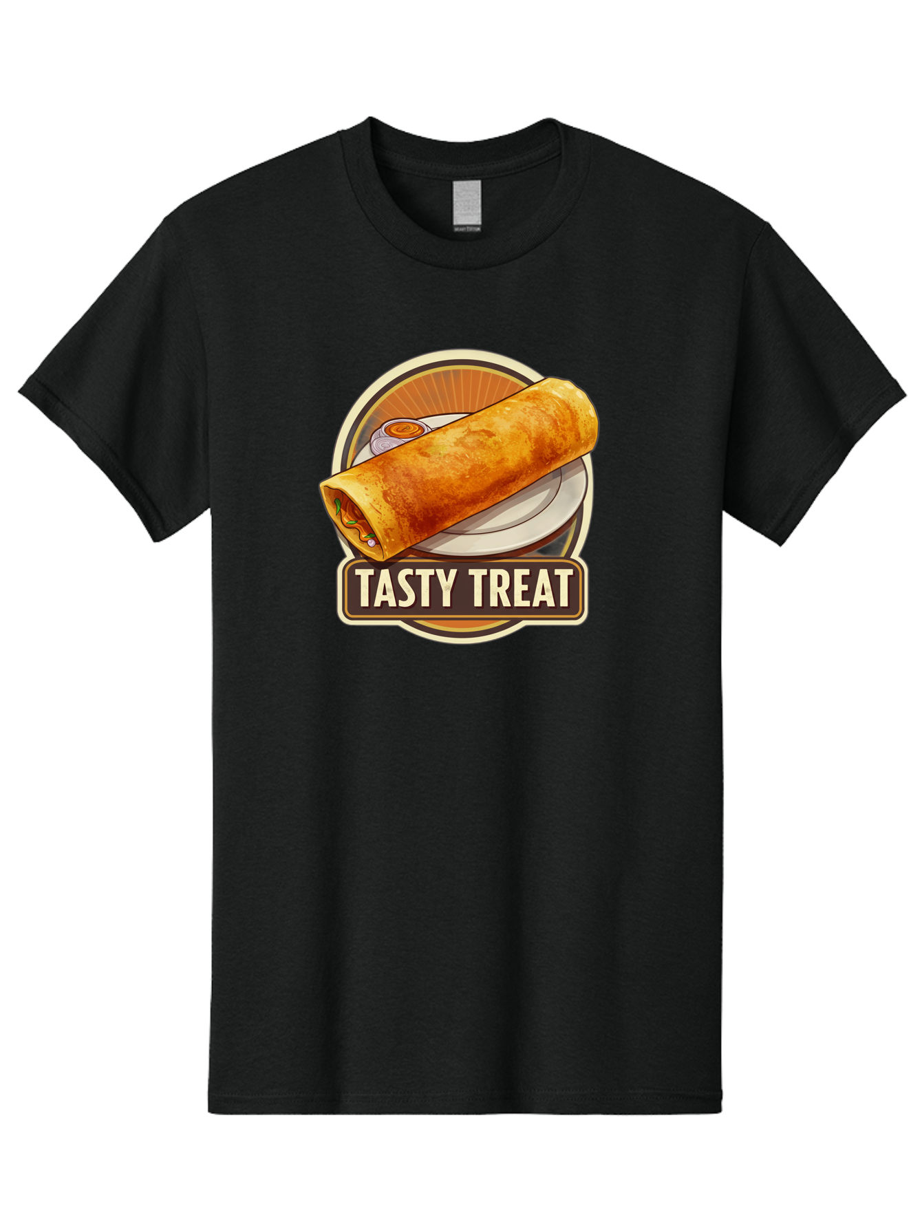 Tasty-Treat-10 Men'S Graphic Tee, 100% Cotton, Comfortable Casual Summer Wear, Machine Washable, Crispy Dosa, Savory Crepe, Indian Cuisine, Street Food, Tasty Treat, Foodie Delight, Authentic Flavors, Cultural Heritage Bab509