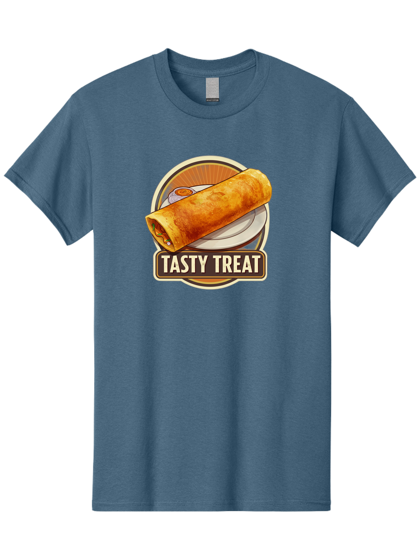 Tasty-Treat-10 Men'S Graphic Tee, 100% Cotton, Comfortable Casual Summer Wear, Machine Washable, Crispy Dosa, Savory Crepe, Indian Cuisine, Street Food, Tasty Treat, Foodie Delight, Authentic Flavors, Cultural Heritage Bab509