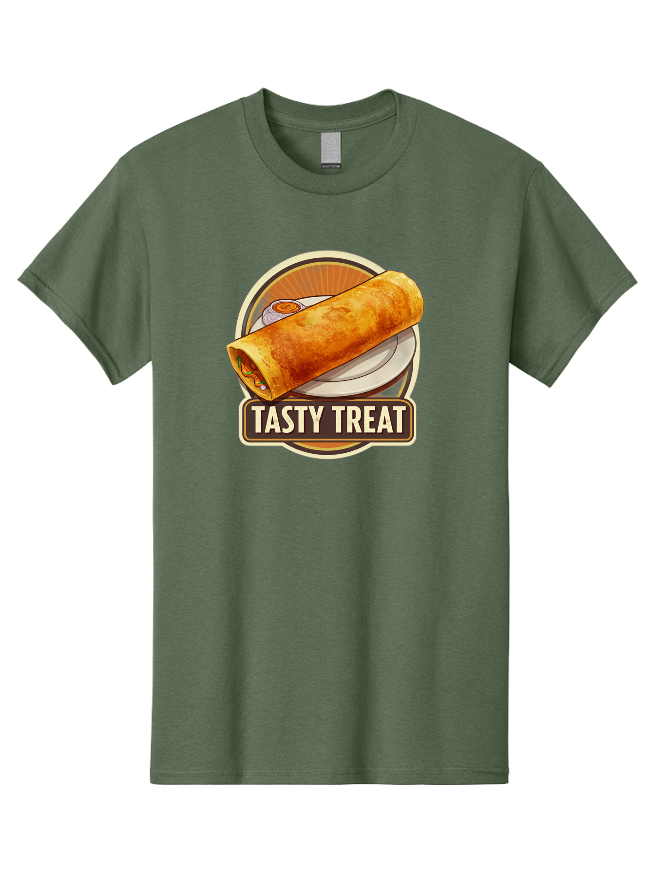 Tasty-Treat-10 Men'S Graphic Tee, 100% Cotton, Comfortable Casual Summer Wear, Machine Washable, Crispy Dosa, Savory Crepe, Indian Cuisine, Street Food, Tasty Treat, Foodie Delight, Authentic Flavors, Cultural Heritage Bab509