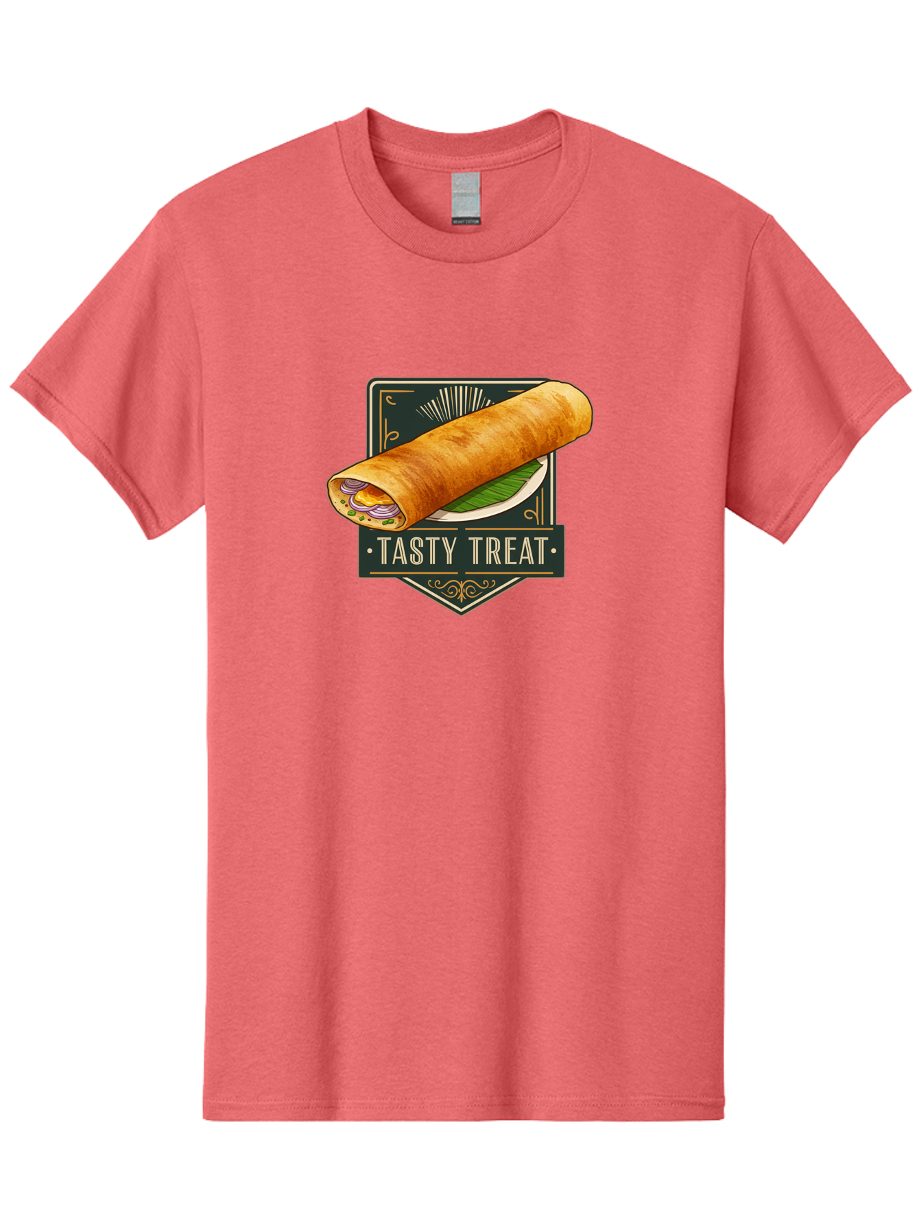 Tasty-Treat-2 Men'S Graphic Tee, 100% Cotton, Comfortable Casual Summer Wear, Machine Washable, Rolled Crepe With Filling, Tasty Treat, Crepe, Crepe Dish, Savory Crepe, Egg, Onion, Culinary Delights, Gourmet Food, Foodie, Crepe Cuisine Bab511