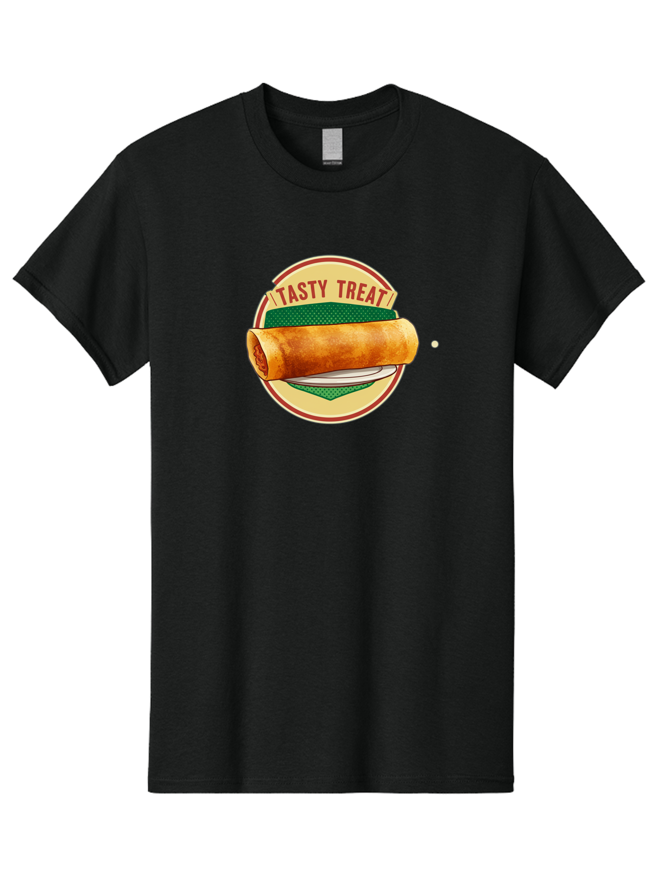 Tasty-Treat-3 Men'S Graphic Tee, 100% Cotton, Comfortable Casual Summer Wear, Machine Washable, Spring Roll On Plate, Tasty Treat, Savory Delight, Golden Brown, Crispy Texture, Delicious Snack, Finger Food, Appetizing Bab512