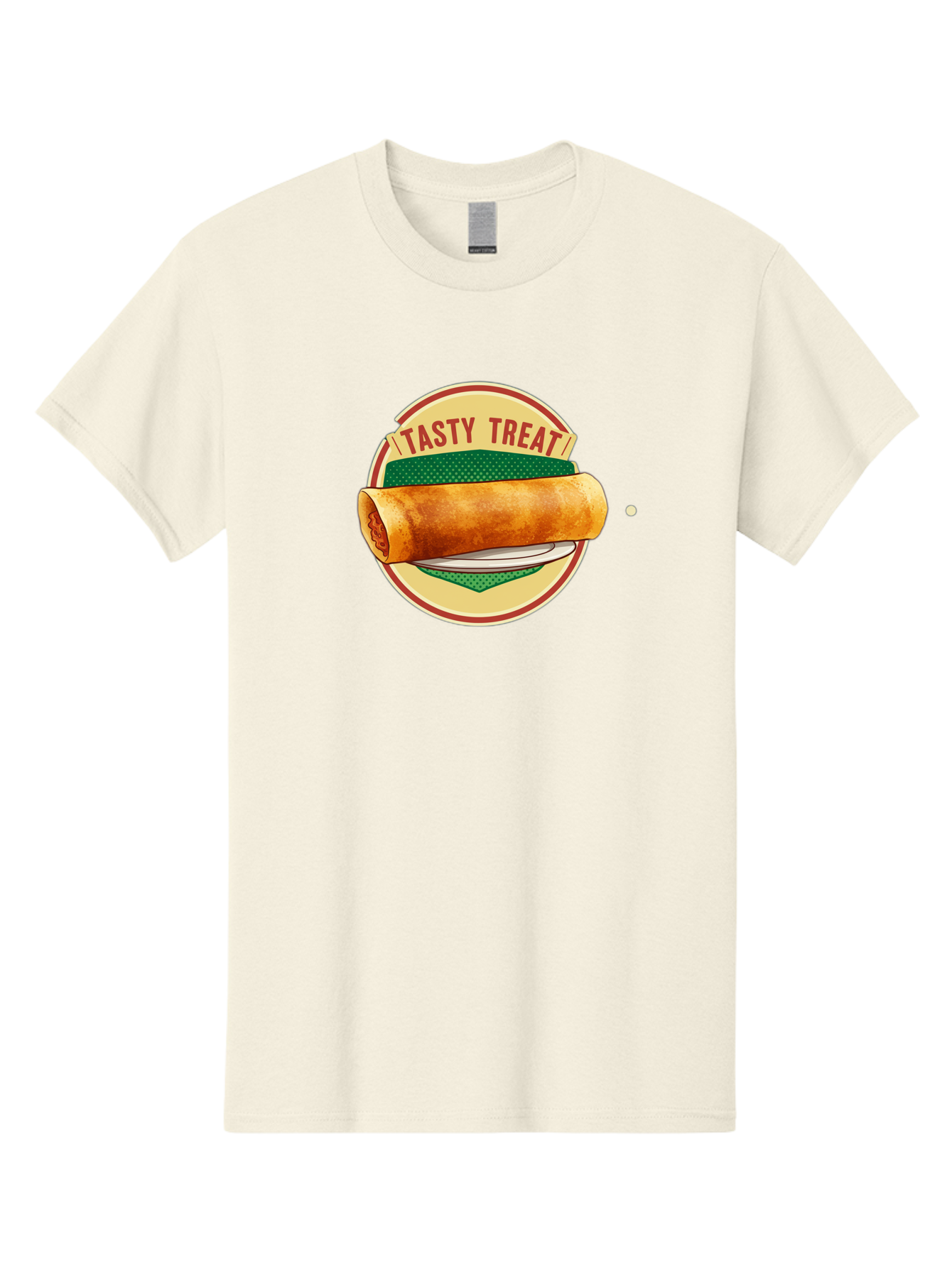 Tasty-Treat-3 Men'S Graphic Tee, 100% Cotton, Comfortable Casual Summer Wear, Machine Washable, Spring Roll On Plate, Tasty Treat, Savory Delight, Golden Brown, Crispy Texture, Delicious Snack, Finger Food, Appetizing Bab512