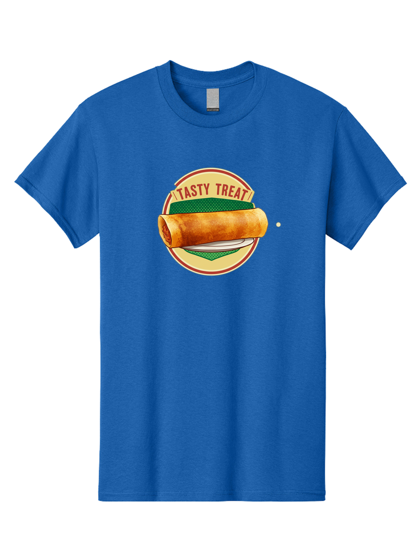 Tasty-Treat-3 Men'S Graphic Tee, 100% Cotton, Comfortable Casual Summer Wear, Machine Washable, Spring Roll On Plate, Tasty Treat, Savory Delight, Golden Brown, Crispy Texture, Delicious Snack, Finger Food, Appetizing Bab512