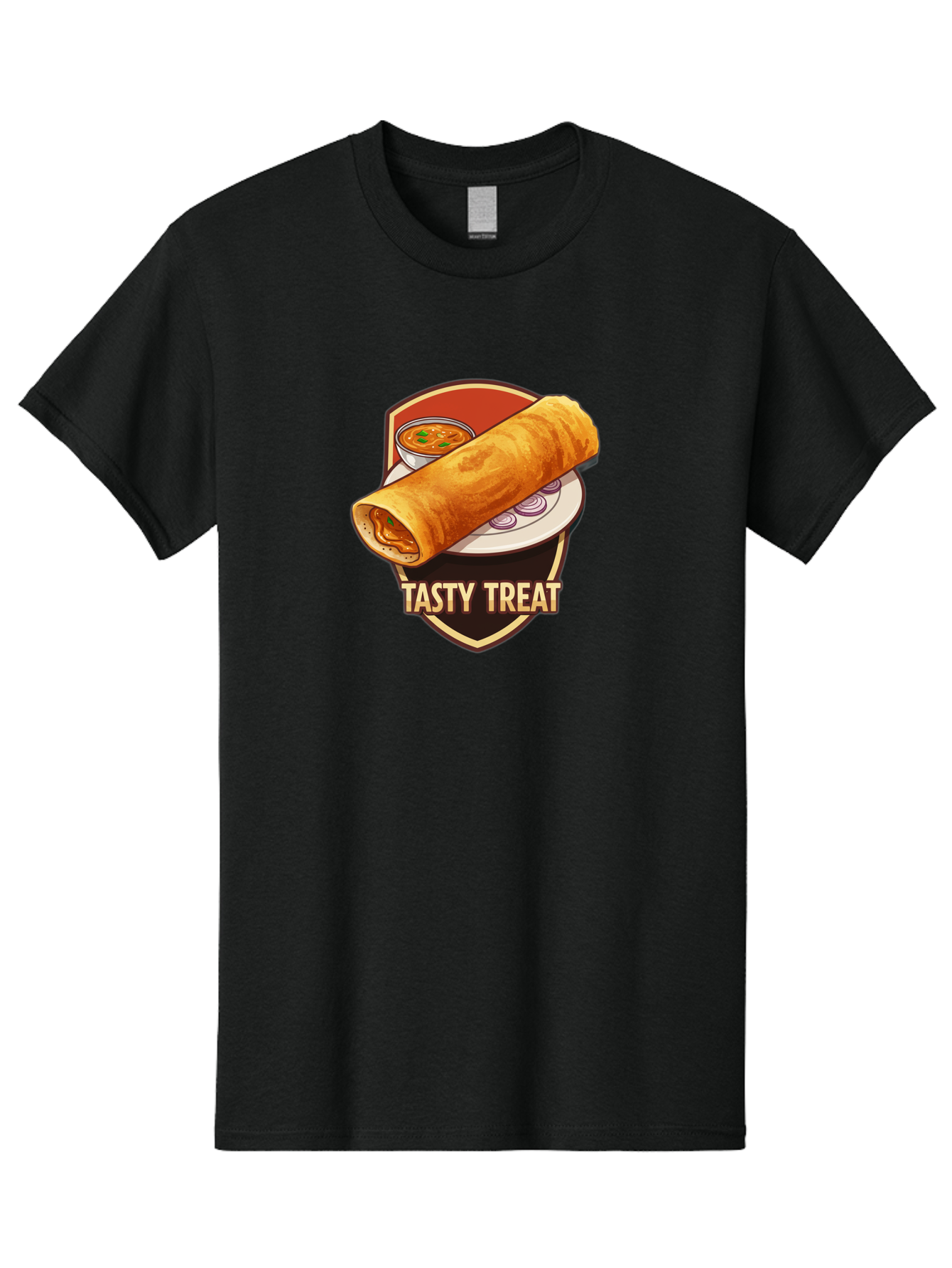 Tasty-Treat-4 Men'S Graphic Tee, 100% Cotton, Comfortable Casual Summer Wear, Machine Washable, South Indian Cuisine, Dosa On A Plate, Tasty Treat, Indian Food, Masala Dosa, Delicious Breakfast, Crispy Dosa, Flavorful Meal, Savory Dish Bab513