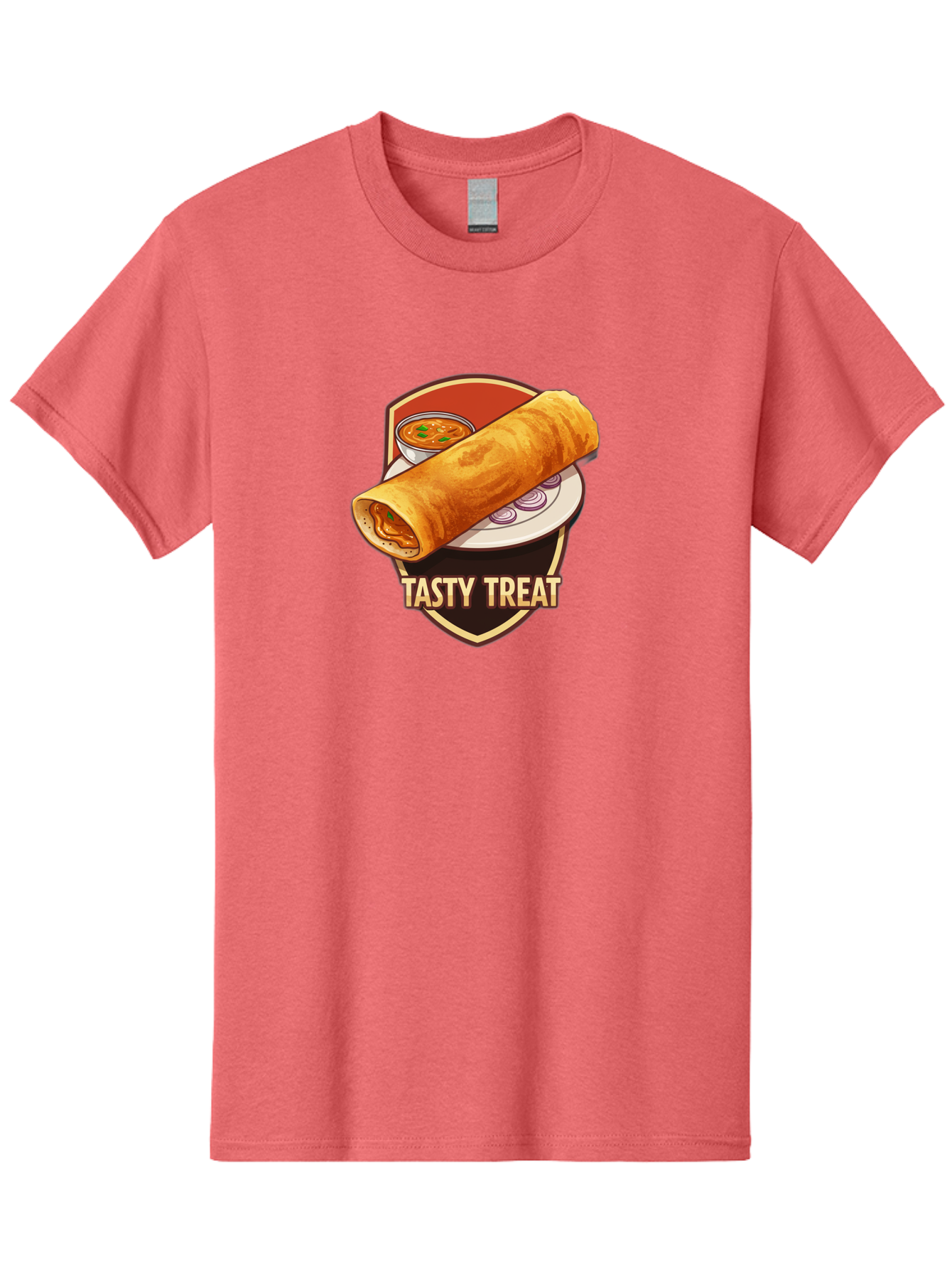 Tasty-Treat-4 Men'S Graphic Tee, 100% Cotton, Comfortable Casual Summer Wear, Machine Washable, South Indian Cuisine, Dosa On A Plate, Tasty Treat, Indian Food, Masala Dosa, Delicious Breakfast, Crispy Dosa, Flavorful Meal, Savory Dish Bab513