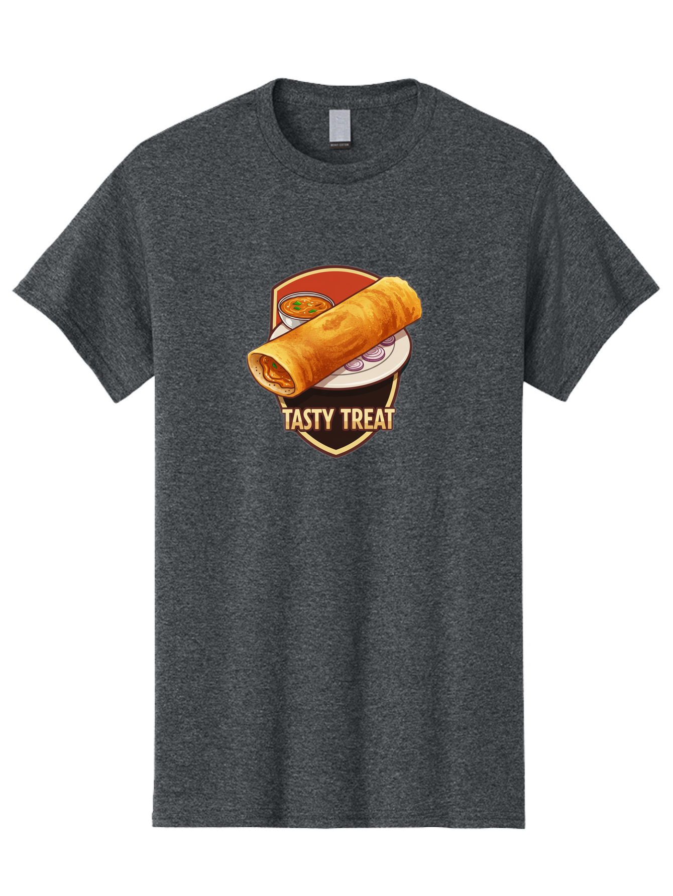 Tasty-Treat-4 Men'S Graphic Tee, 100% Cotton, Comfortable Casual Summer Wear, Machine Washable, South Indian Cuisine, Dosa On A Plate, Tasty Treat, Indian Food, Masala Dosa, Delicious Breakfast, Crispy Dosa, Flavorful Meal, Savory Dish Bab513
