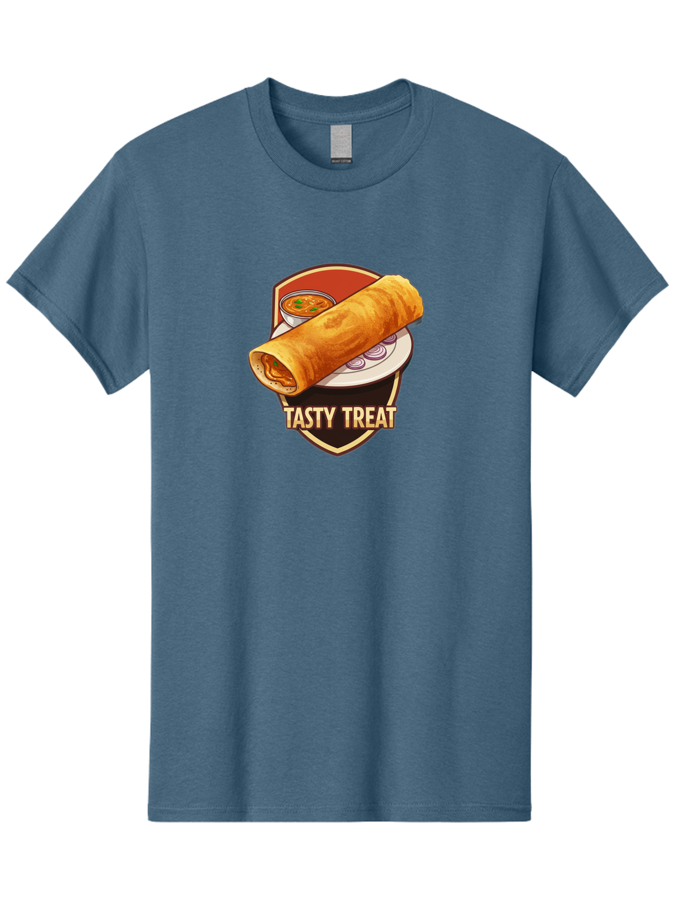 Tasty-Treat-4 Men'S Graphic Tee, 100% Cotton, Comfortable Casual Summer Wear, Machine Washable, South Indian Cuisine, Dosa On A Plate, Tasty Treat, Indian Food, Masala Dosa, Delicious Breakfast, Crispy Dosa, Flavorful Meal, Savory Dish Bab513