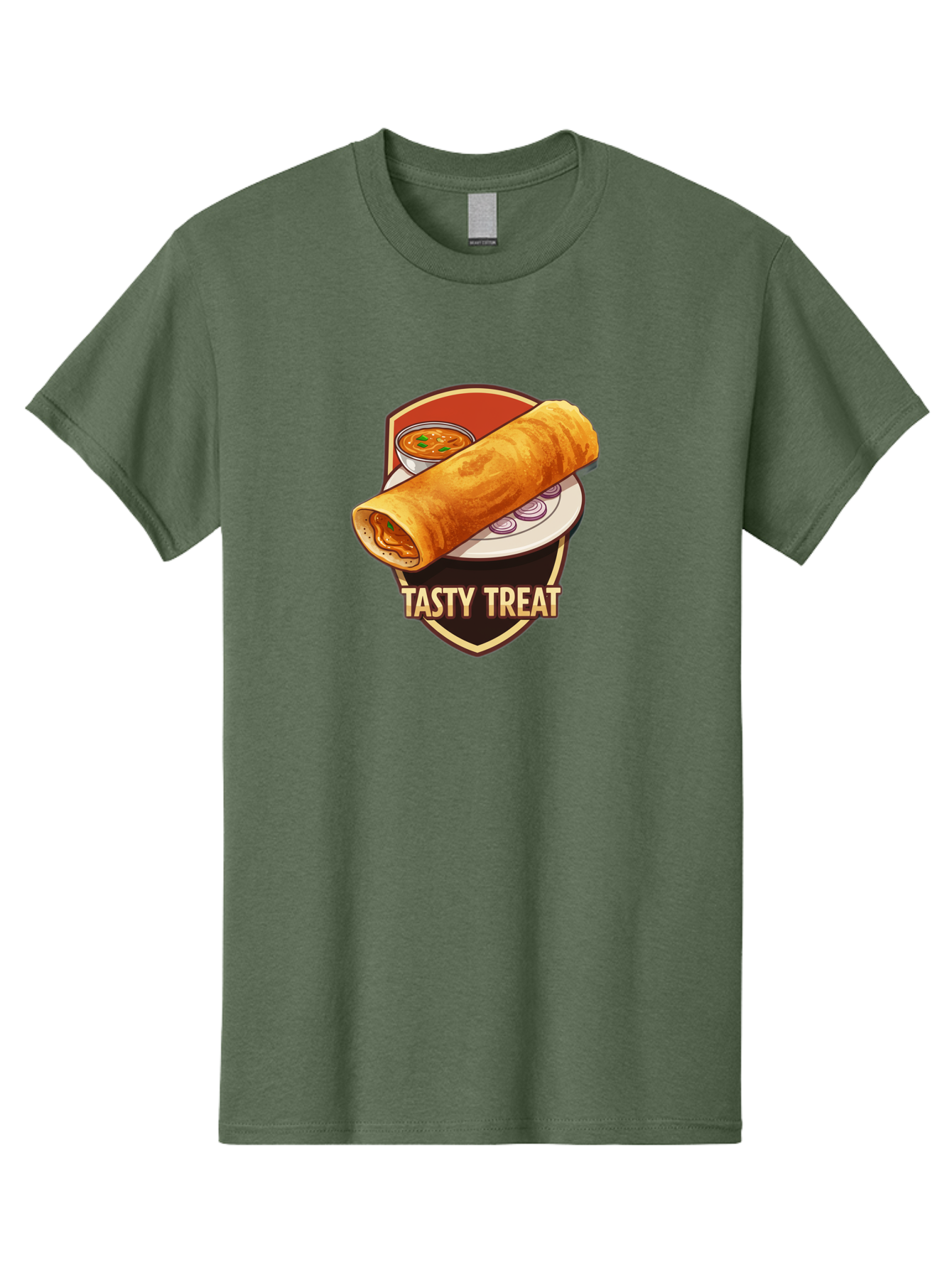 Tasty-Treat-4 Men'S Graphic Tee, 100% Cotton, Comfortable Casual Summer Wear, Machine Washable, South Indian Cuisine, Dosa On A Plate, Tasty Treat, Indian Food, Masala Dosa, Delicious Breakfast, Crispy Dosa, Flavorful Meal, Savory Dish Bab513