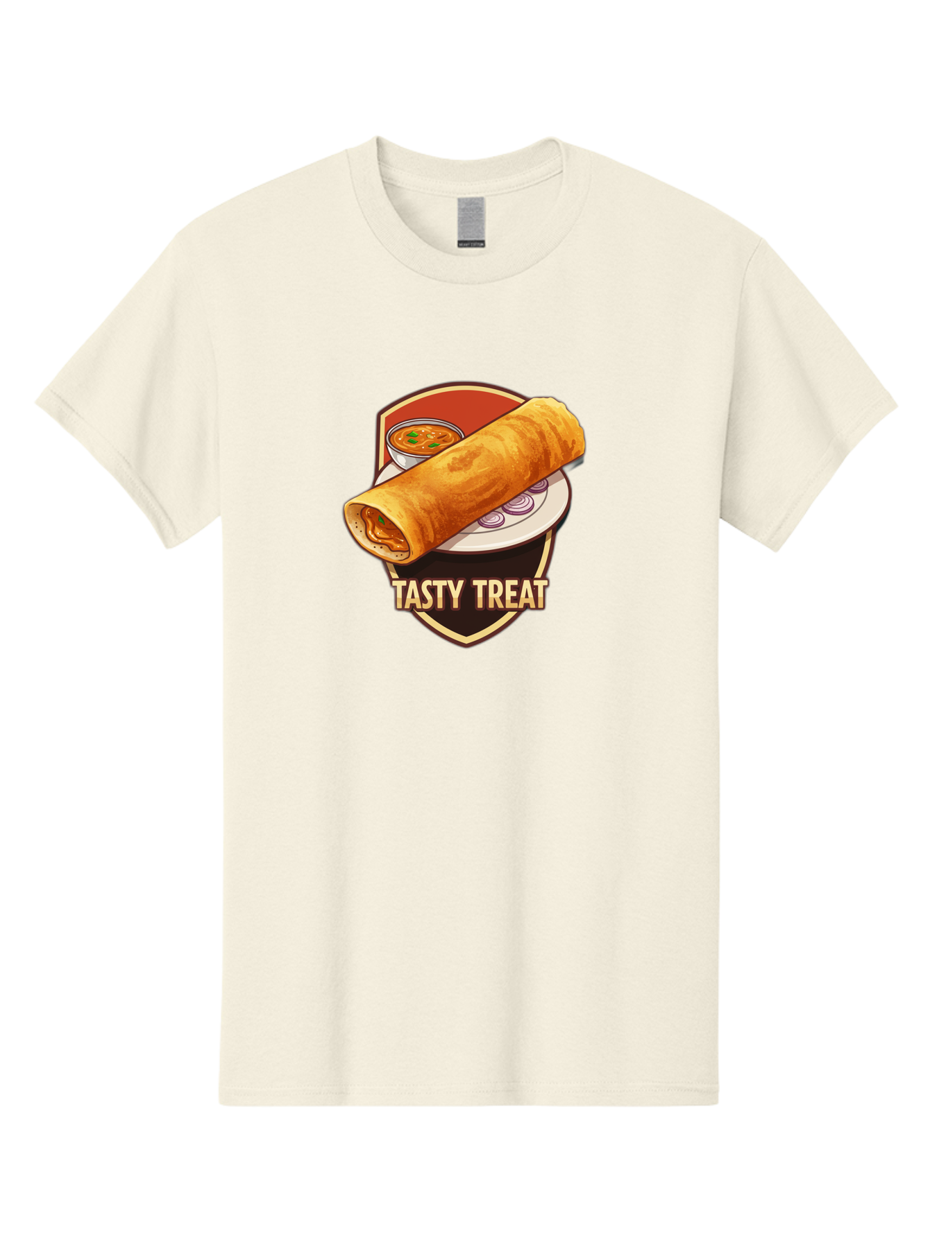 Tasty-Treat-4 Men'S Graphic Tee, 100% Cotton, Comfortable Casual Summer Wear, Machine Washable, South Indian Cuisine, Dosa On A Plate, Tasty Treat, Indian Food, Masala Dosa, Delicious Breakfast, Crispy Dosa, Flavorful Meal, Savory Dish Bab513
