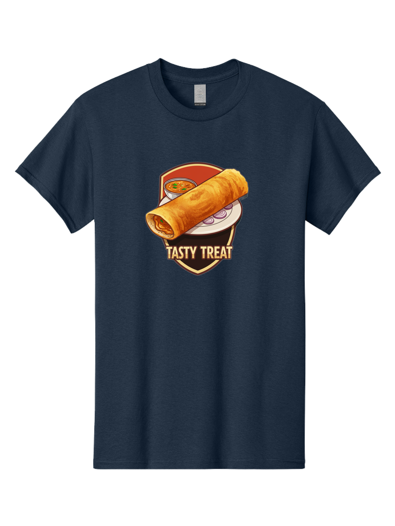 Tasty-Treat-4 Men'S Graphic Tee, 100% Cotton, Comfortable Casual Summer Wear, Machine Washable, South Indian Cuisine, Dosa On A Plate, Tasty Treat, Indian Food, Masala Dosa, Delicious Breakfast, Crispy Dosa, Flavorful Meal, Savory Dish Bab513
