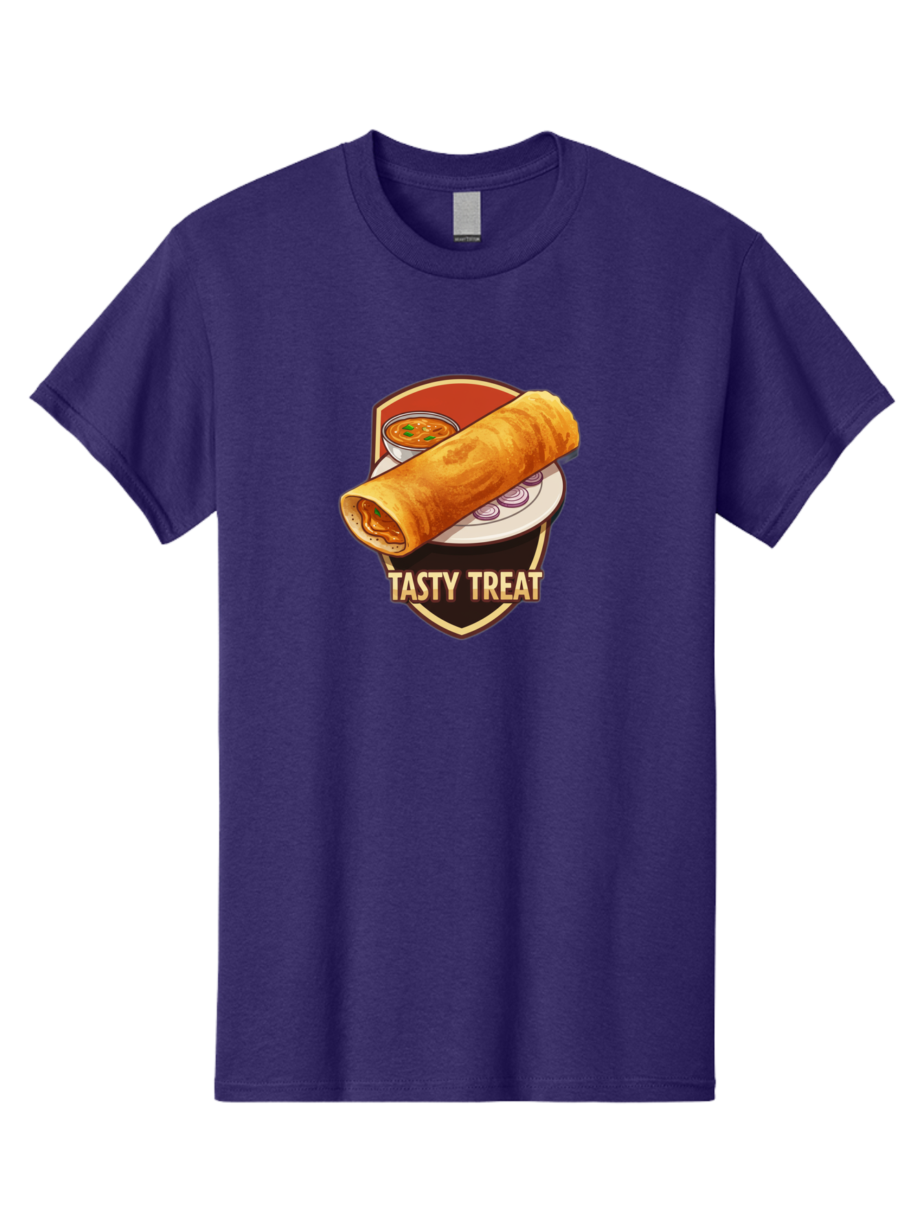 Tasty-Treat-4 Men'S Graphic Tee, 100% Cotton, Comfortable Casual Summer Wear, Machine Washable, South Indian Cuisine, Dosa On A Plate, Tasty Treat, Indian Food, Masala Dosa, Delicious Breakfast, Crispy Dosa, Flavorful Meal, Savory Dish Bab513