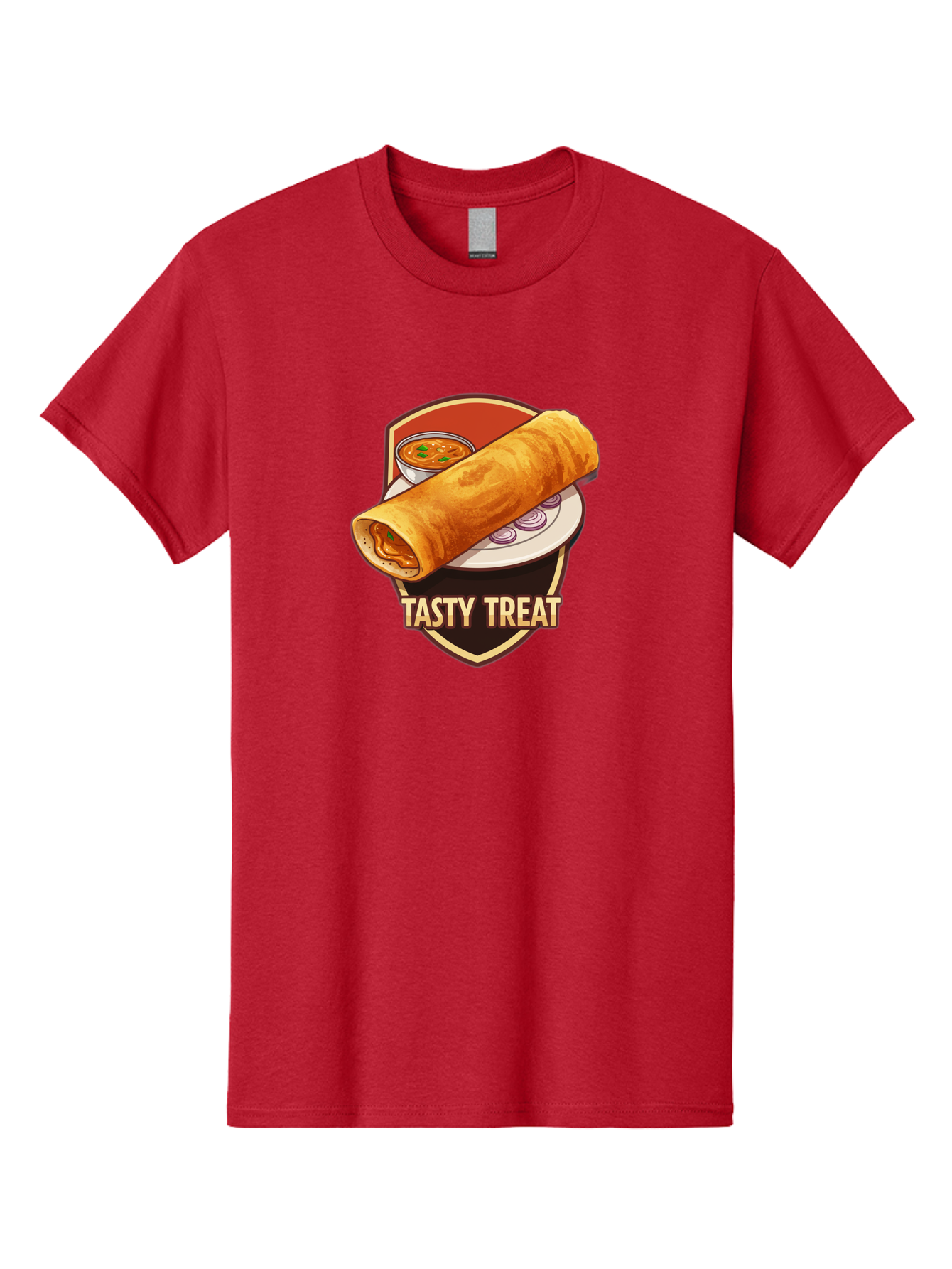 Tasty-Treat-4 Men'S Graphic Tee, 100% Cotton, Comfortable Casual Summer Wear, Machine Washable, South Indian Cuisine, Dosa On A Plate, Tasty Treat, Indian Food, Masala Dosa, Delicious Breakfast, Crispy Dosa, Flavorful Meal, Savory Dish Bab513