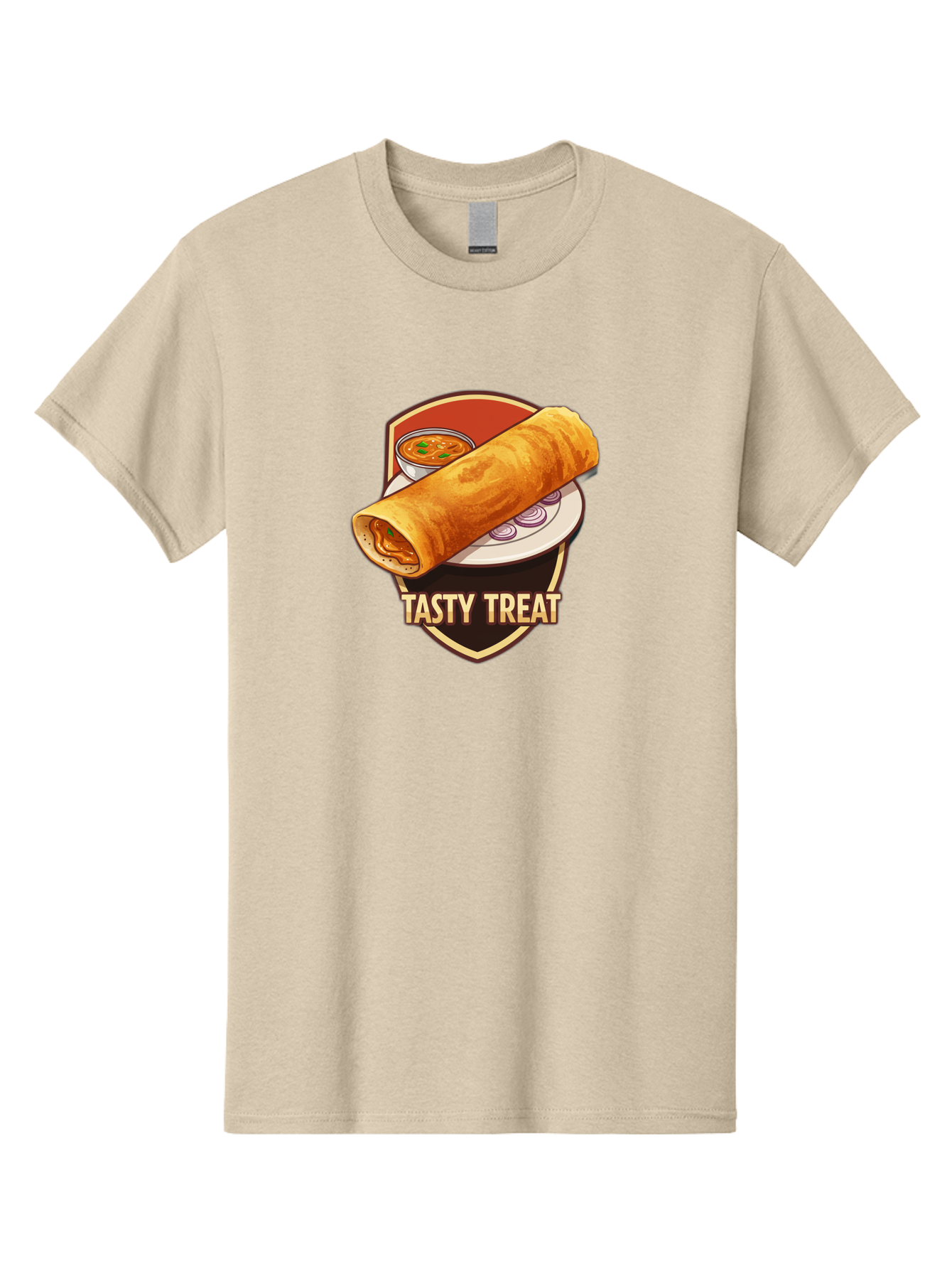 Tasty-Treat-4 Men'S Graphic Tee, 100% Cotton, Comfortable Casual Summer Wear, Machine Washable, South Indian Cuisine, Dosa On A Plate, Tasty Treat, Indian Food, Masala Dosa, Delicious Breakfast, Crispy Dosa, Flavorful Meal, Savory Dish Bab513