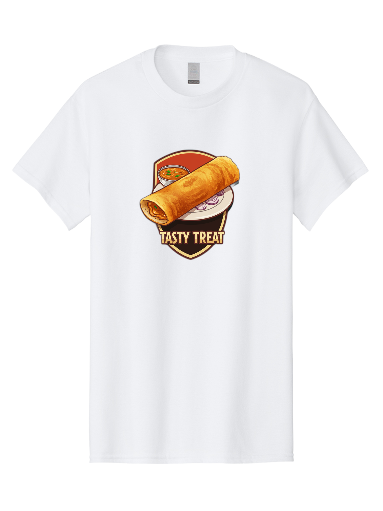 Tasty-Treat-4 Men'S Graphic Tee, 100% Cotton, Comfortable Casual Summer Wear, Machine Washable, South Indian Cuisine, Dosa On A Plate, Tasty Treat, Indian Food, Masala Dosa, Delicious Breakfast, Crispy Dosa, Flavorful Meal, Savory Dish Bab513