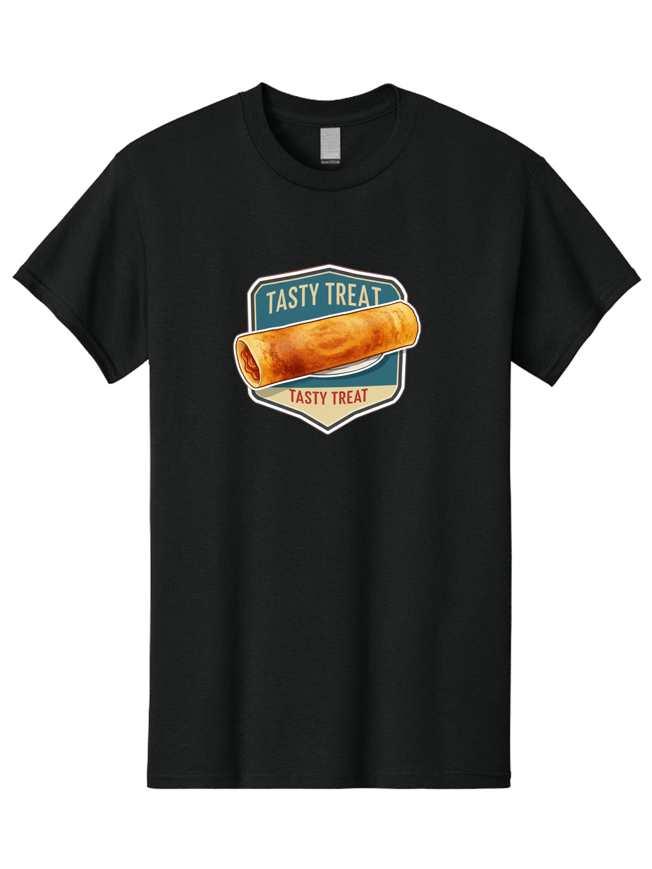 Tasty-Treat-5 Men'S Graphic Tee, 100% Cotton, Comfortable Casual Summer Wear, Machine Washable, Egg Roll, Food Logo, Tasty Treat, Savory Snack, Wrapped Delicacy, Rolled Pastry, Delicious Treat, Culinary Delight Bab514