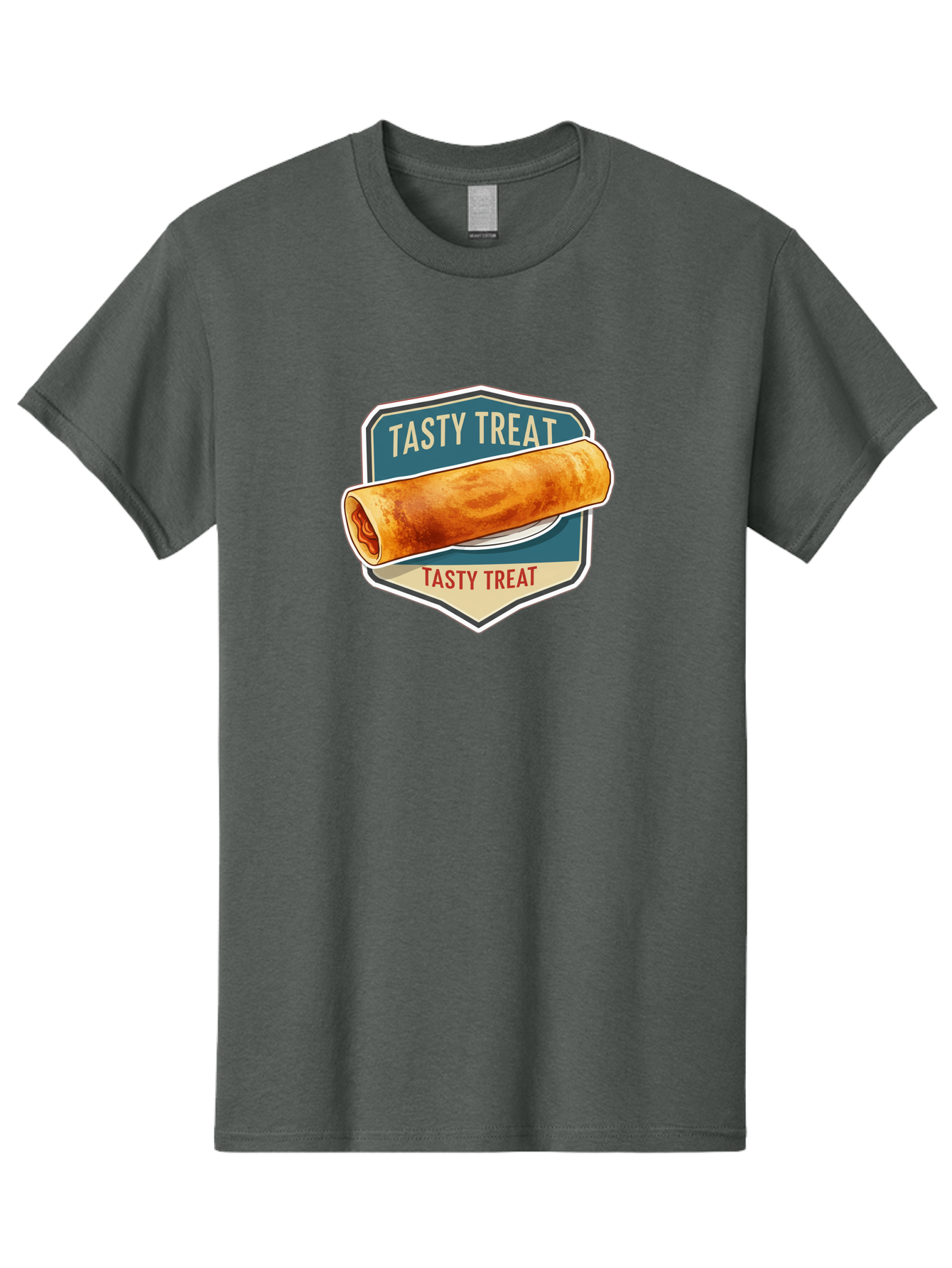 Tasty-Treat-5 Men'S Graphic Tee, 100% Cotton, Comfortable Casual Summer Wear, Machine Washable, Egg Roll, Food Logo, Tasty Treat, Savory Snack, Wrapped Delicacy, Rolled Pastry, Delicious Treat, Culinary Delight Bab514