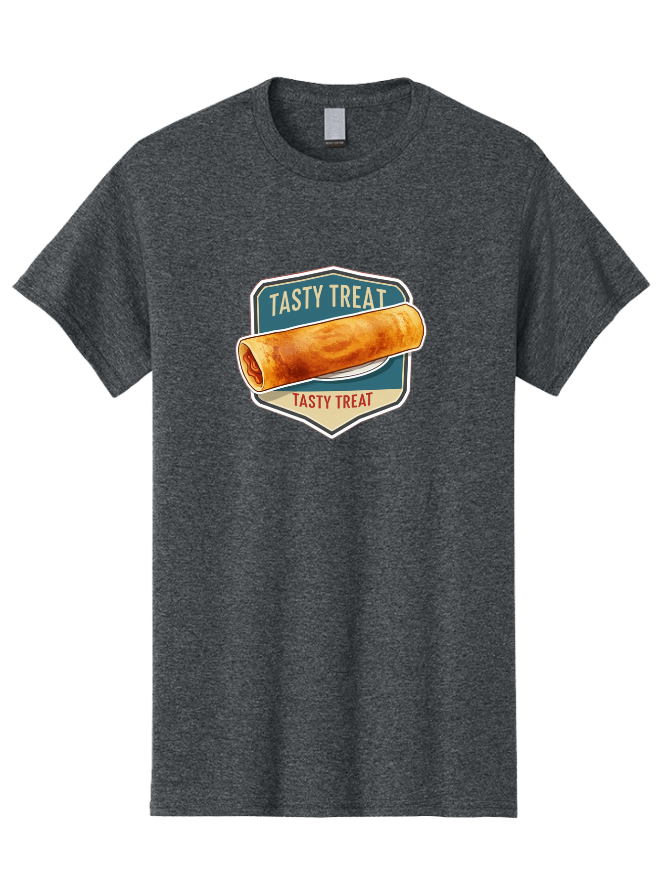 Tasty-Treat-5 Men'S Graphic Tee, 100% Cotton, Comfortable Casual Summer Wear, Machine Washable, Egg Roll, Food Logo, Tasty Treat, Savory Snack, Wrapped Delicacy, Rolled Pastry, Delicious Treat, Culinary Delight Bab514
