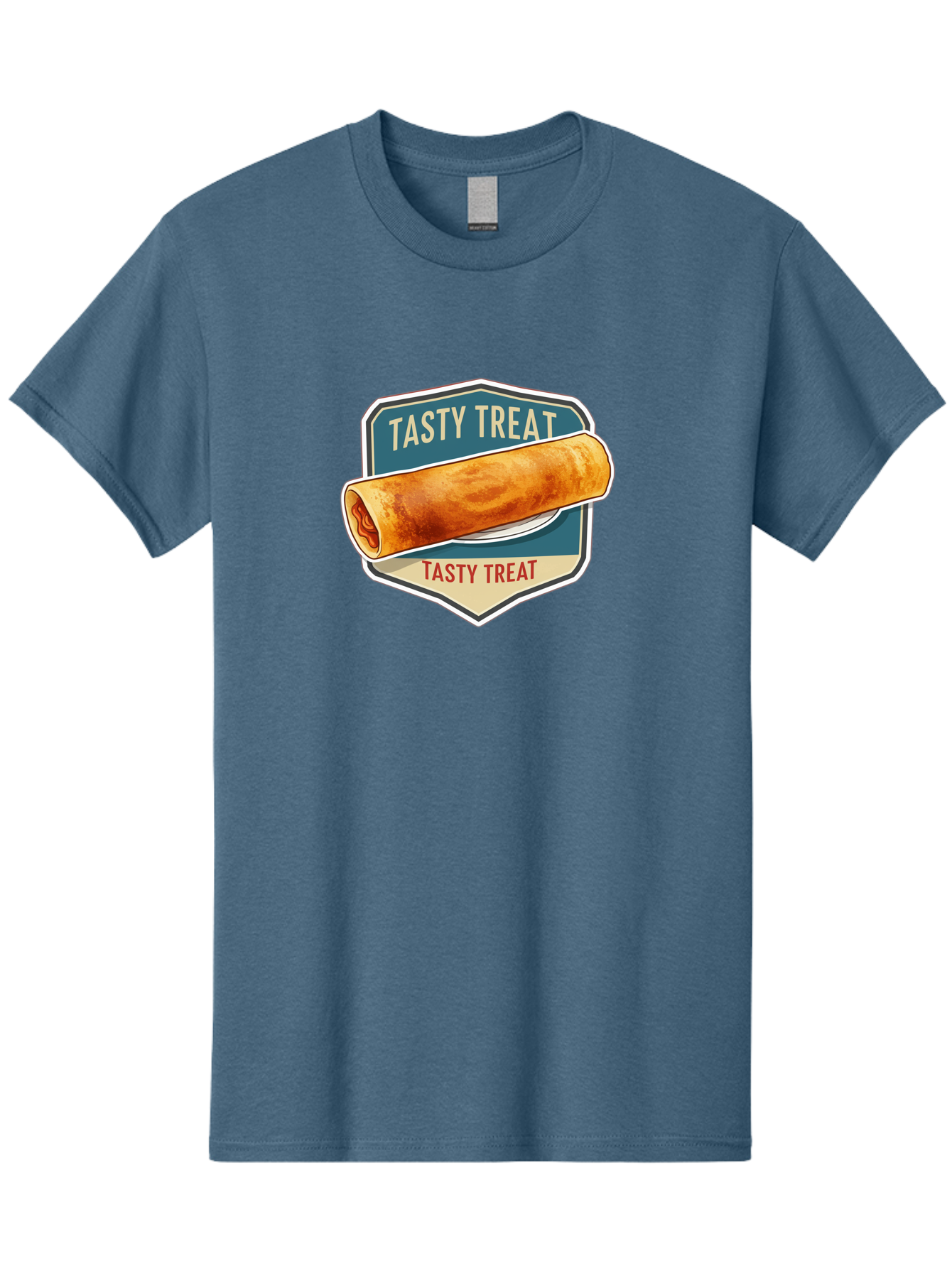 Tasty-Treat-5 Men'S Graphic Tee, 100% Cotton, Comfortable Casual Summer Wear, Machine Washable, Egg Roll, Food Logo, Tasty Treat, Savory Snack, Wrapped Delicacy, Rolled Pastry, Delicious Treat, Culinary Delight Bab514